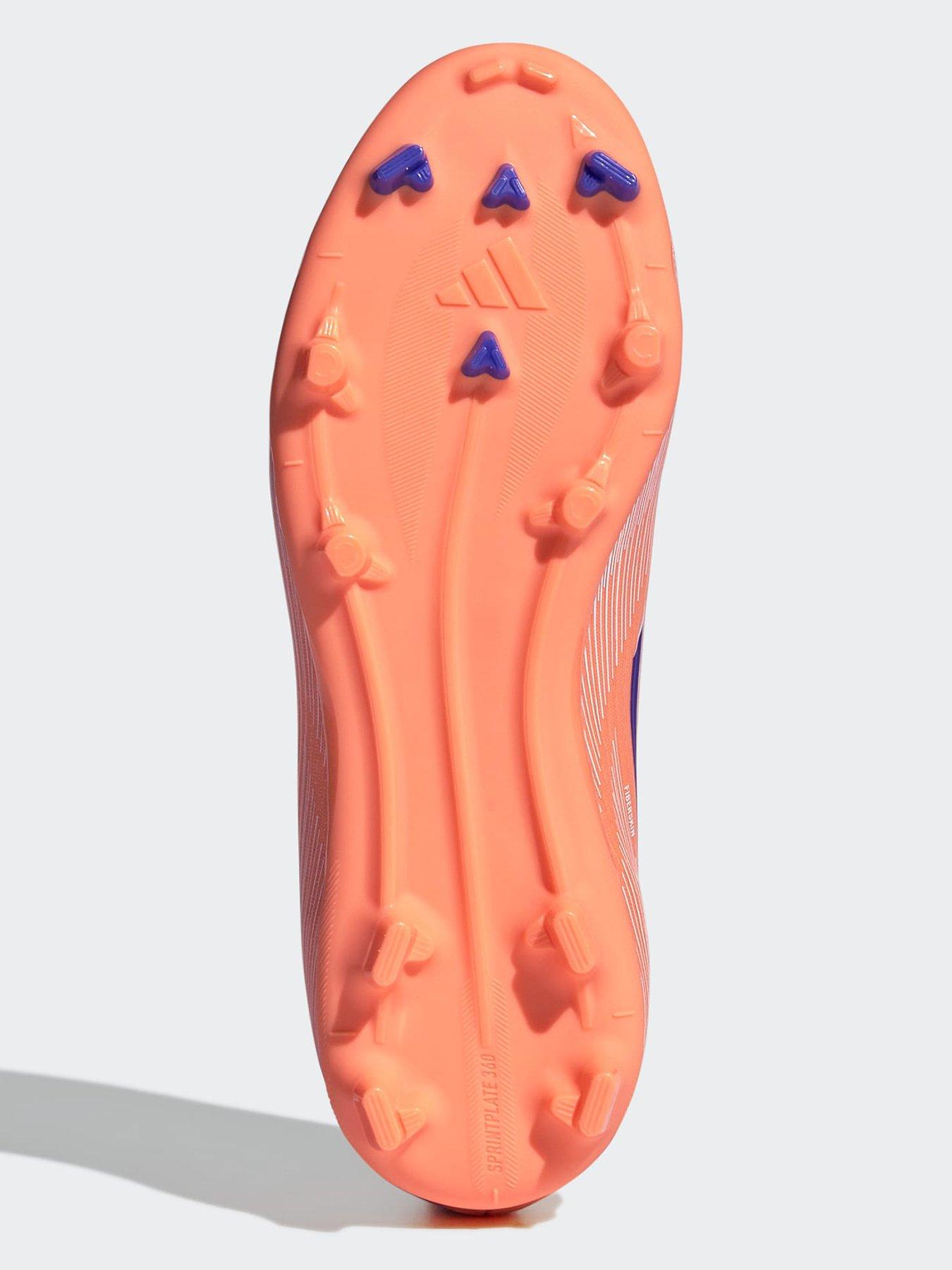  image of adidas-junior-f50-league-laceless-firm-ground-football-boot-orange