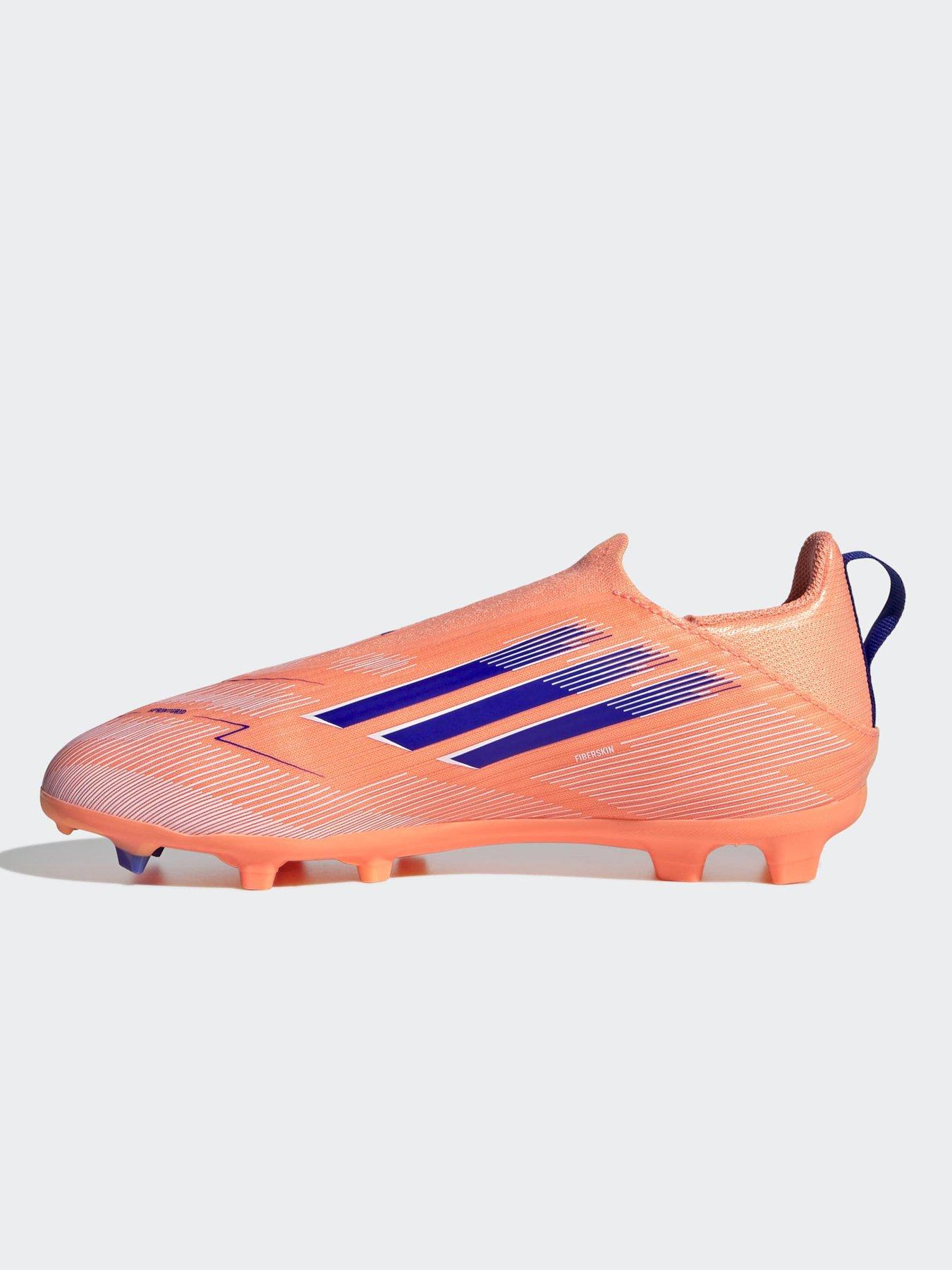  image of adidas-junior-f50-league-laceless-firm-ground-football-boot-orange
