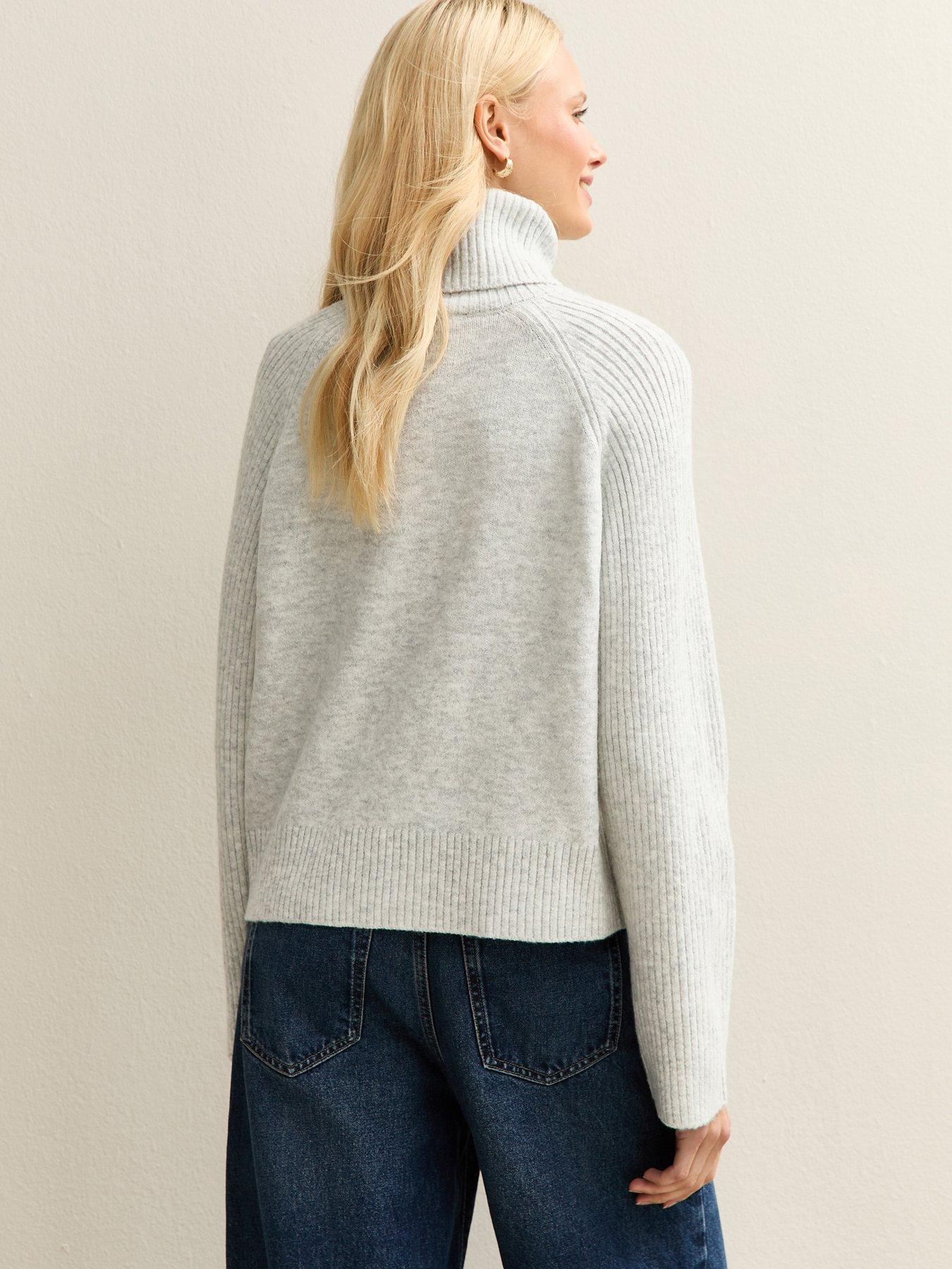  image of new-look-rib-roll-neck-jumper-grey