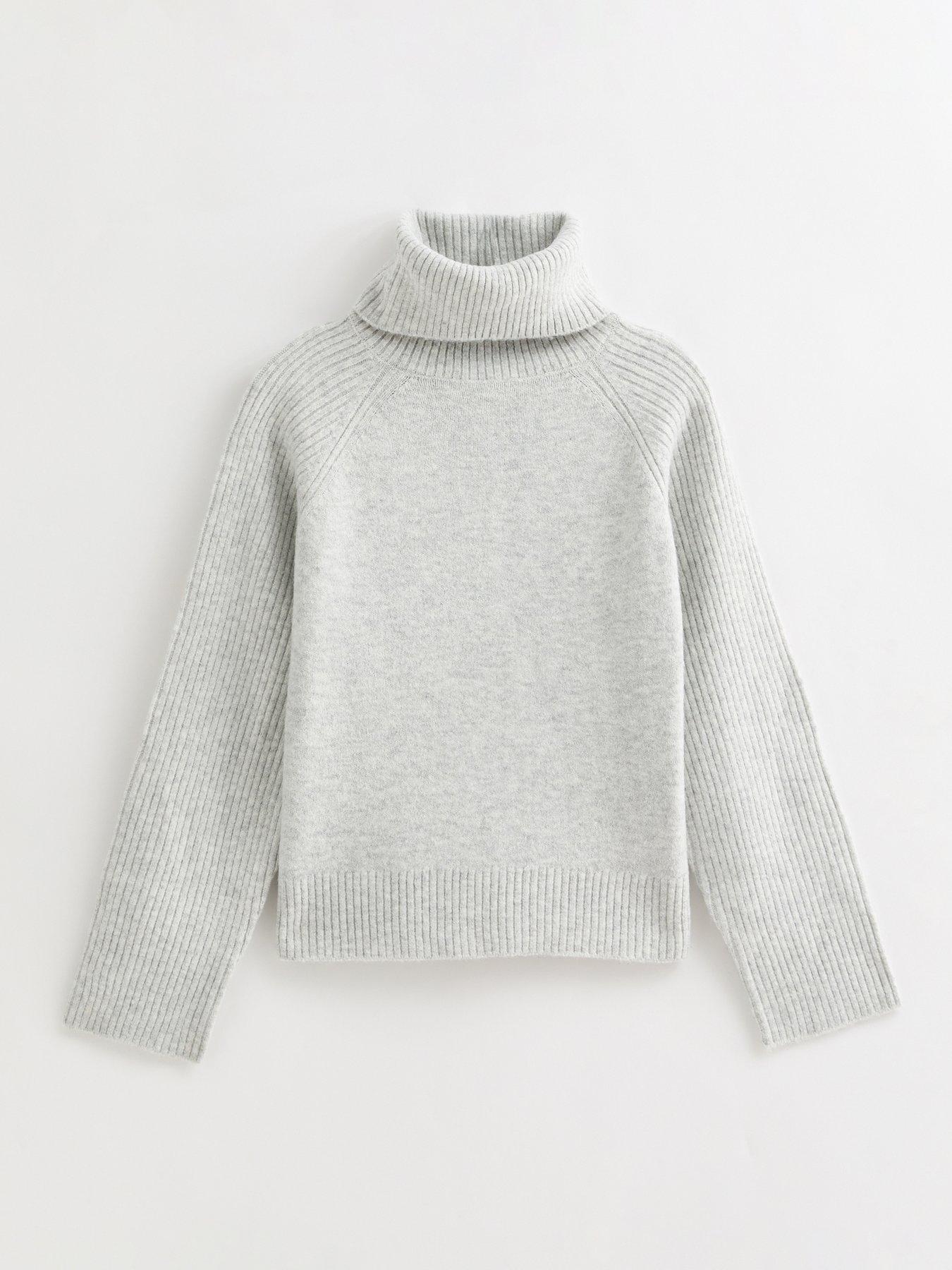  image of new-look-rib-roll-neck-jumper-grey