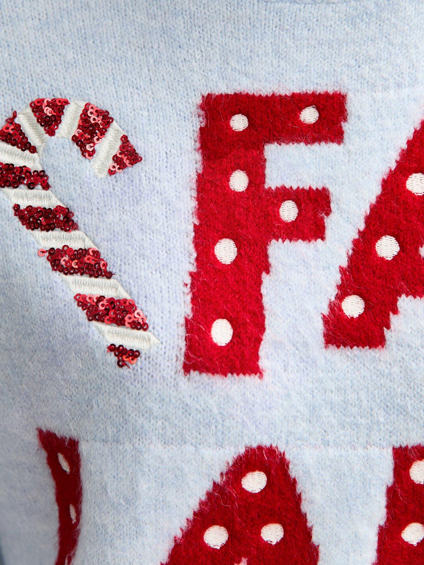 Image 5 of 5 of New Look Fa Lala Lala Crew Neck Christmas Jumper - Blue