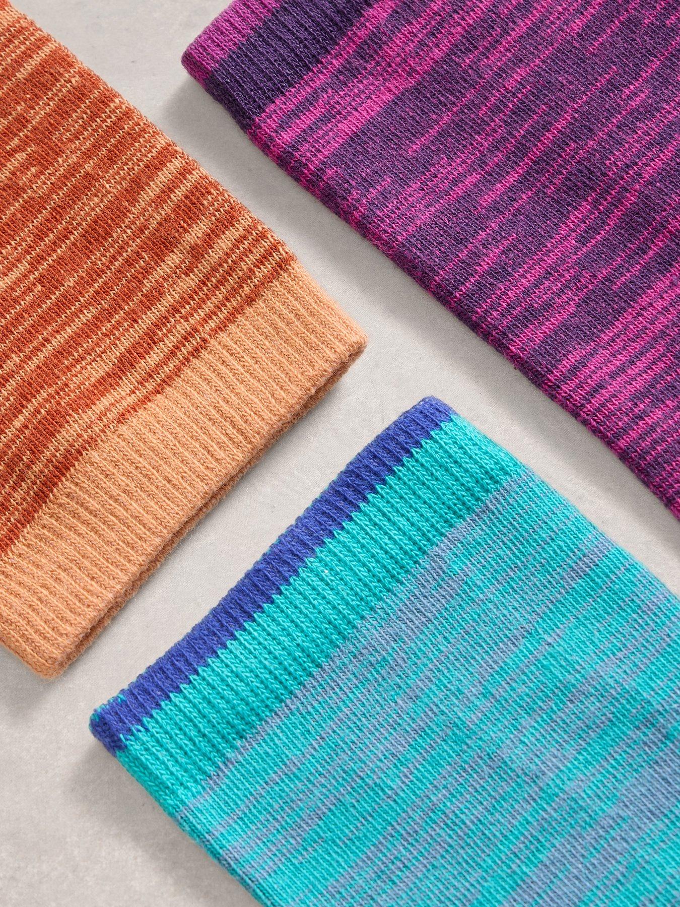  image of white-stuff-3-pack-spacedye-ankle-socks-blueorangepurple
