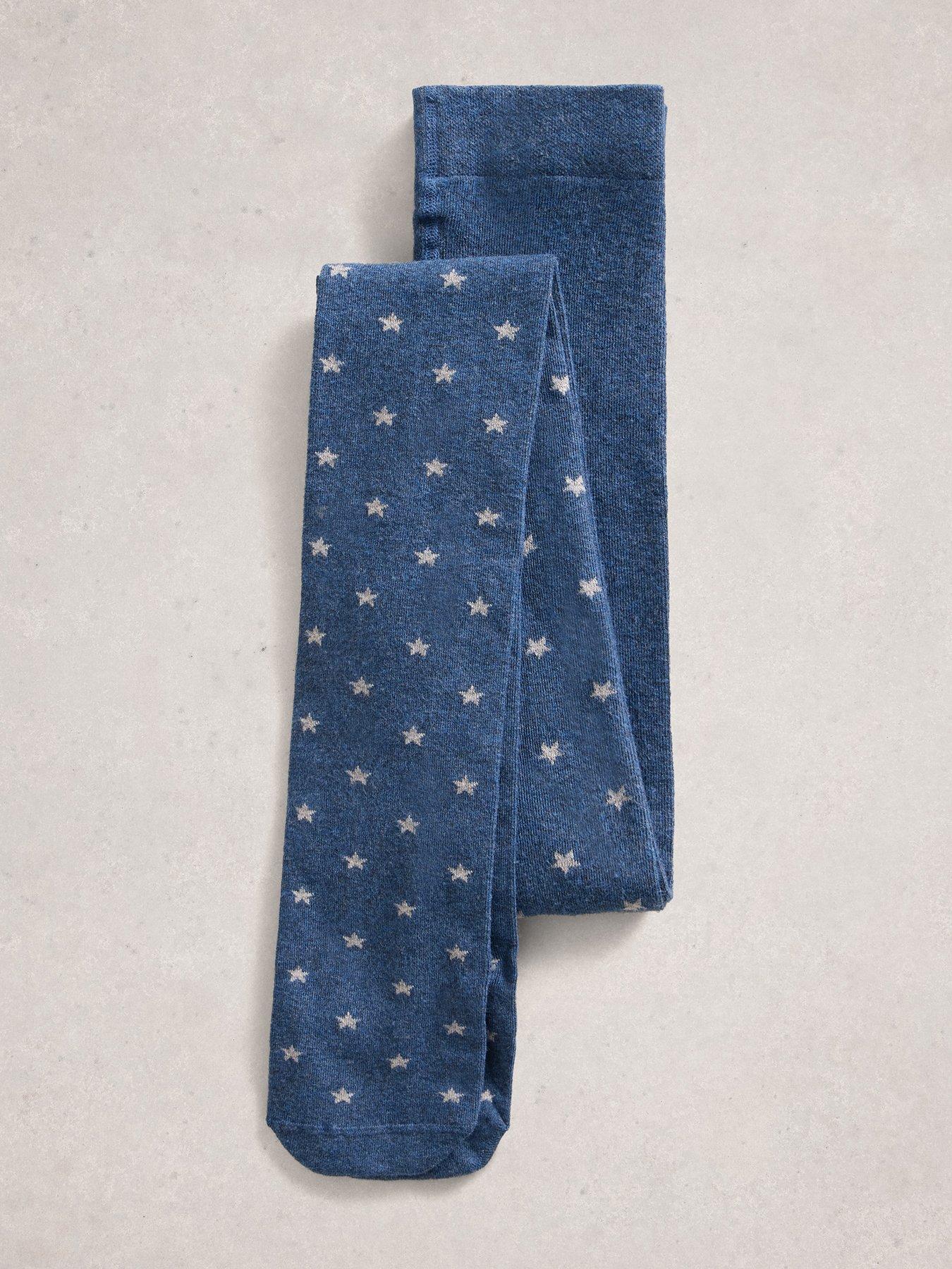 White Stuff Star Cotton Tights - Blue