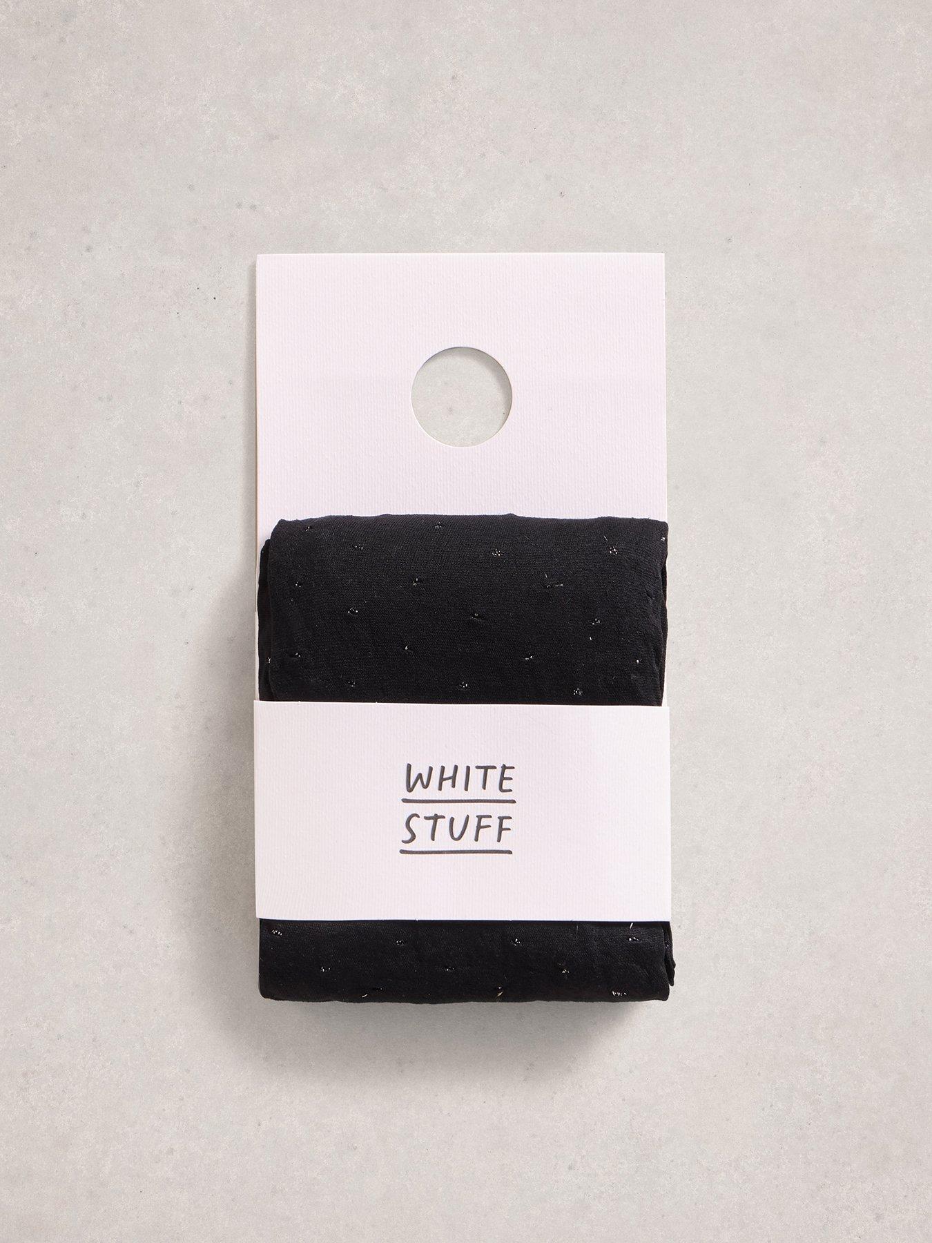  image of white-stuff-lola-sparkle-spot-tights-black