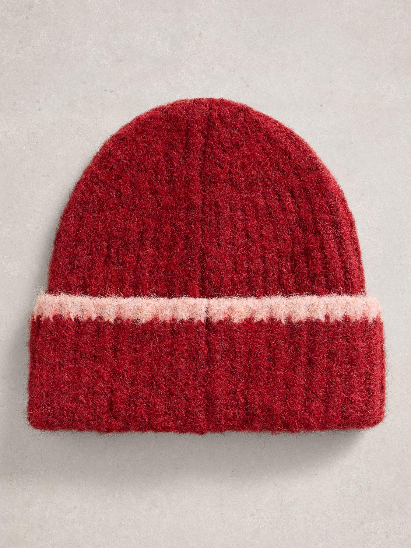  image of white-stuff-emma-knitted-beanie-red