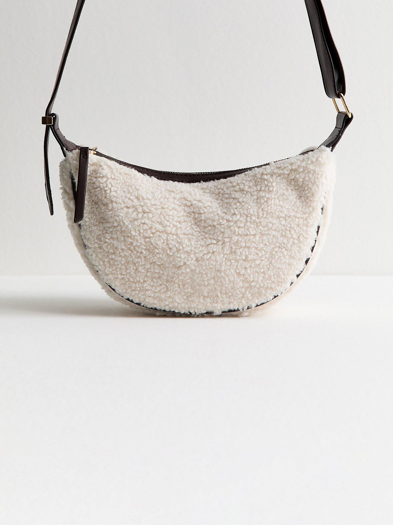 New Look Off White Borg Sling Cross Body Bag