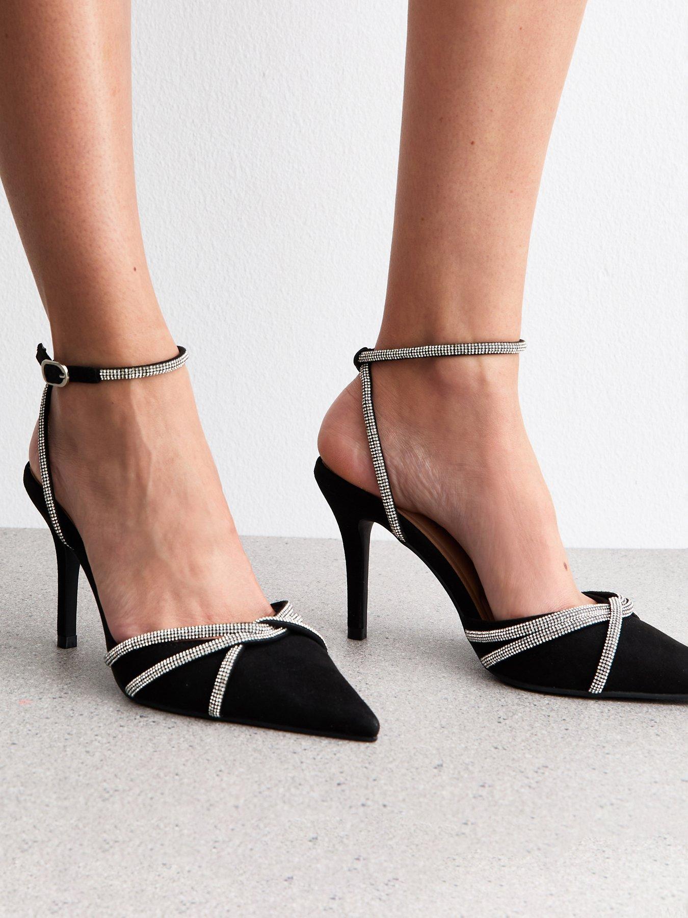 front image of new-look-faux-suede-embellished-court-shoes-black