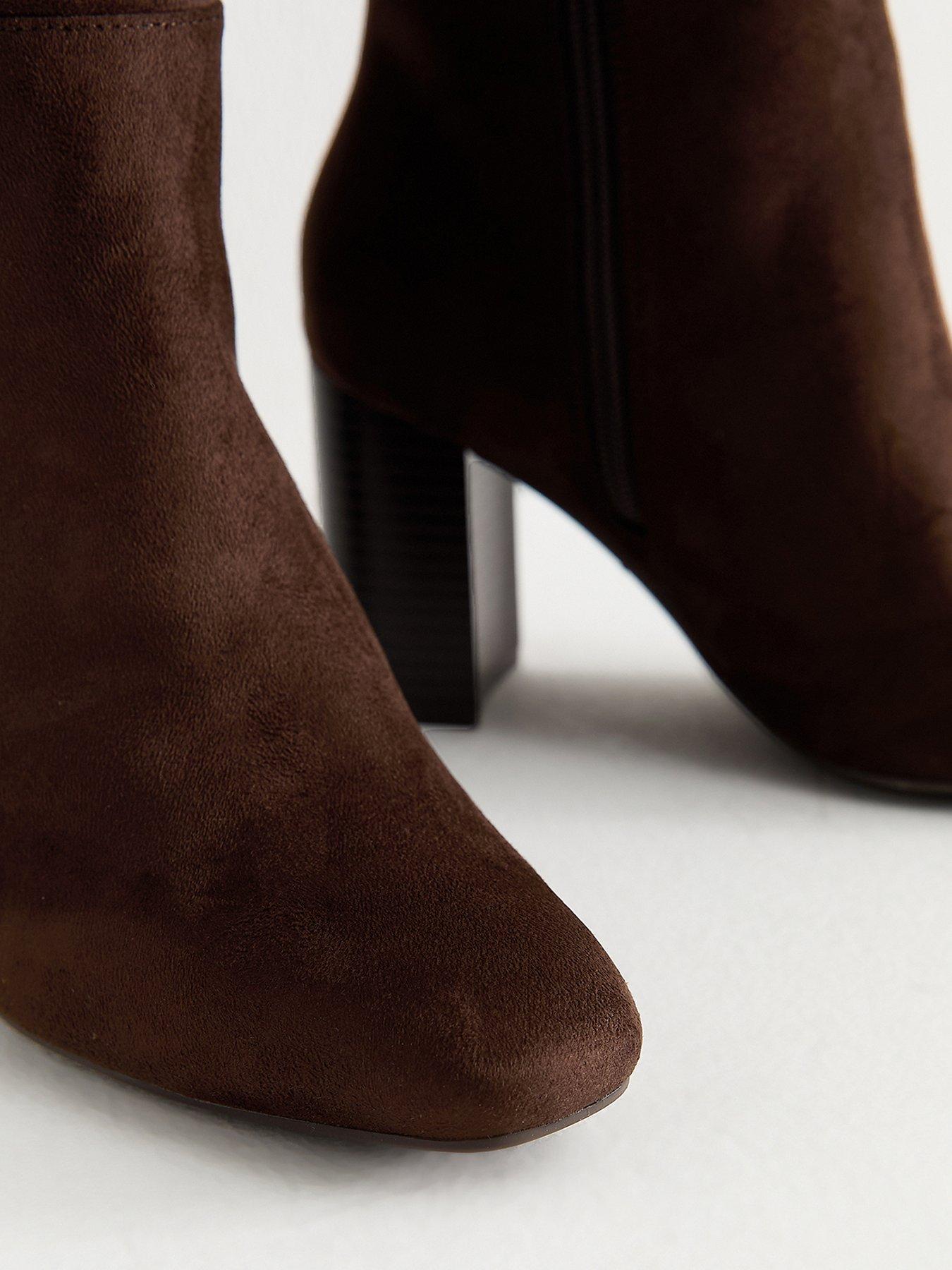 image of new-look-faux-suede-knee-high-boots-brown