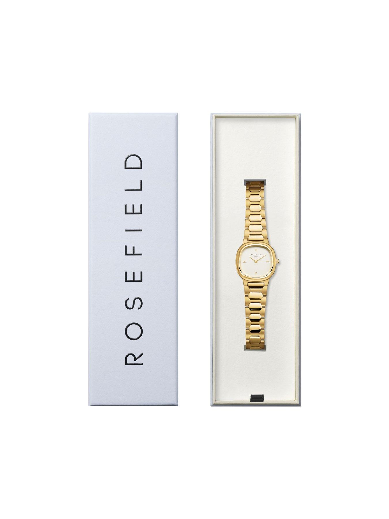  image of rosefield-gaia-30mm-case-matt-white-dial-gold-ip-stainless-steel-watch