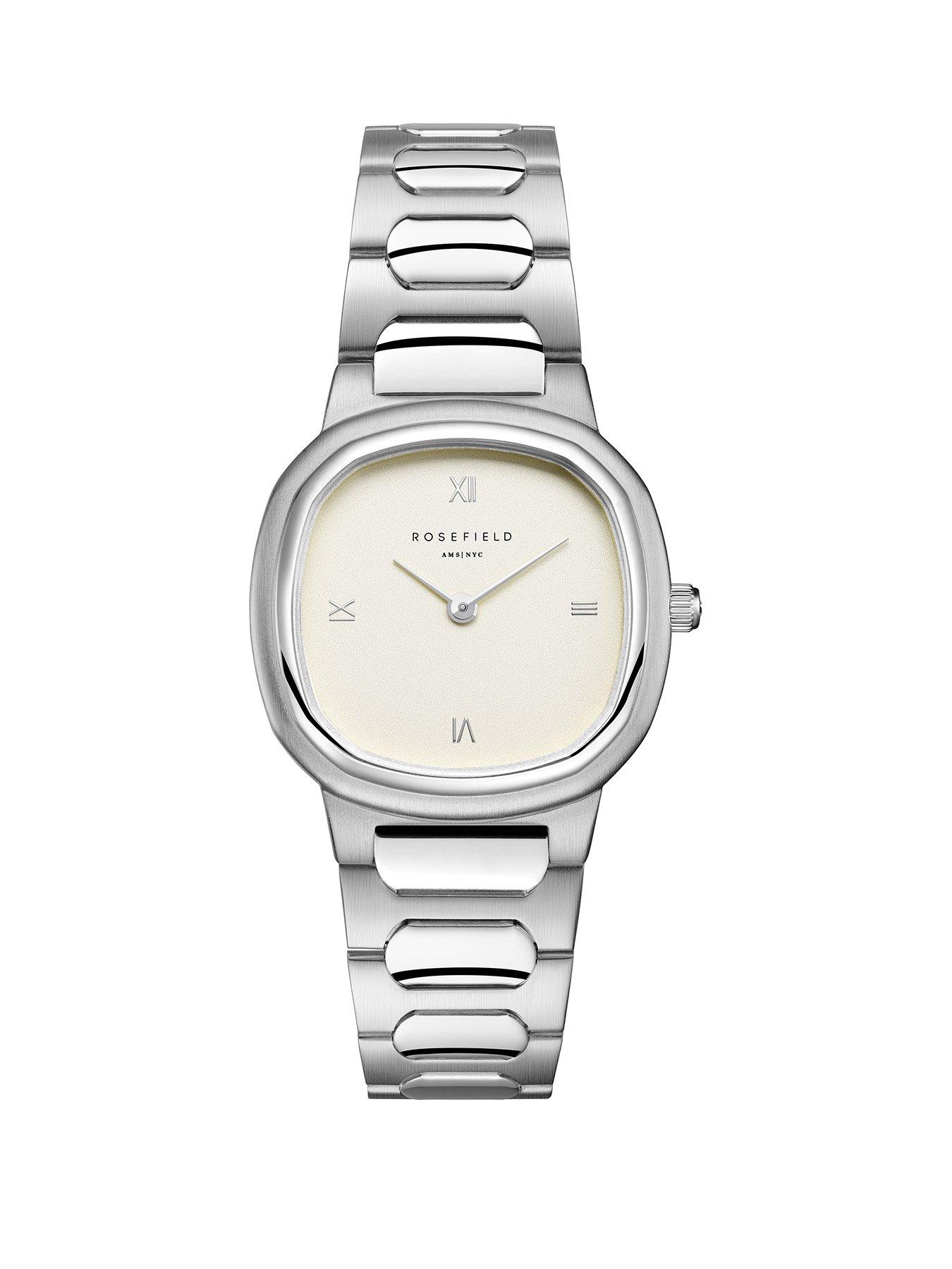 Rosefield Gaia 30Mm Case Matt White Dial Stainless Steel Watch - Multi