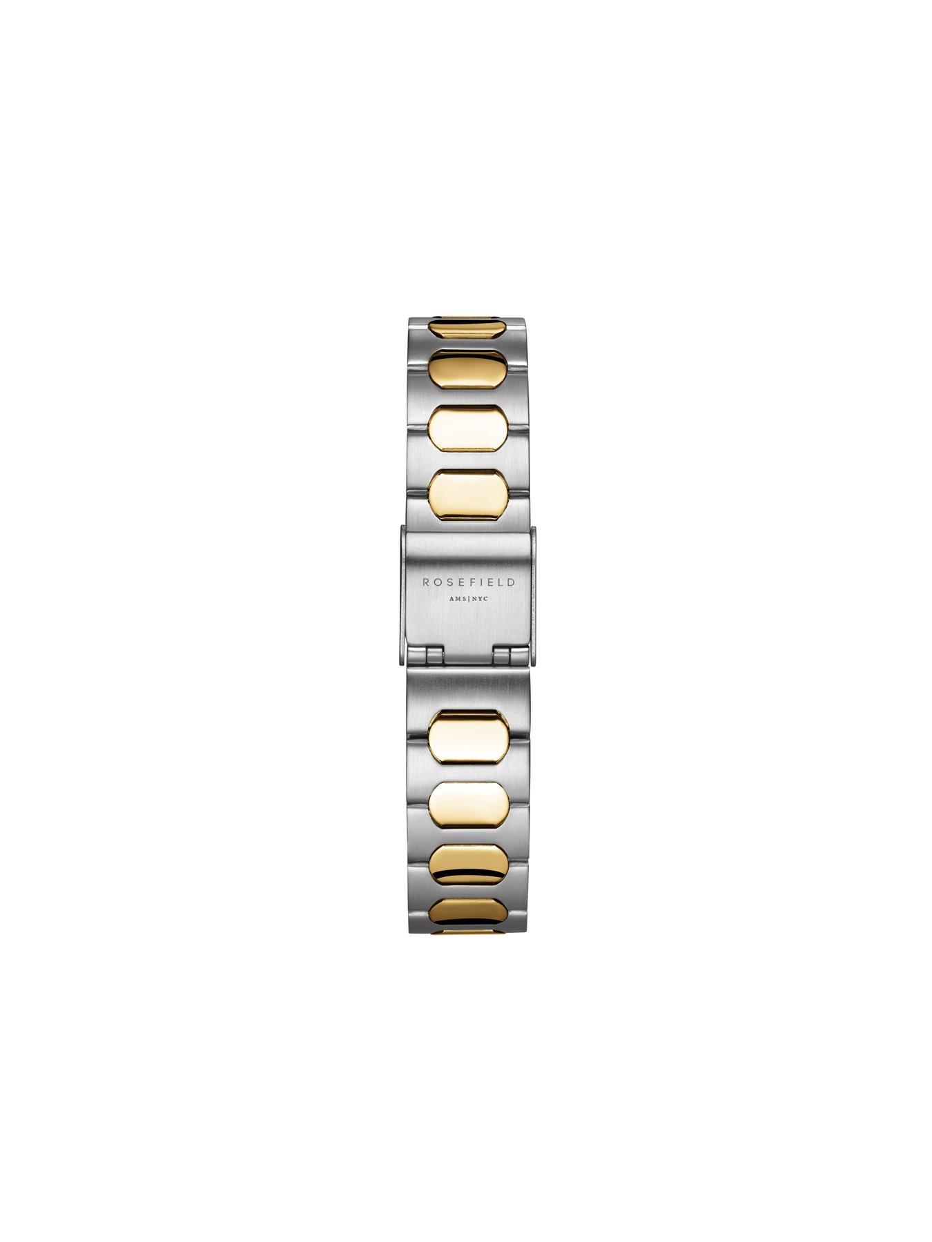  image of rosefield-gaia-30mm-case-matt-white-dial-gold-ip-bicolour-stainless-steel-watch