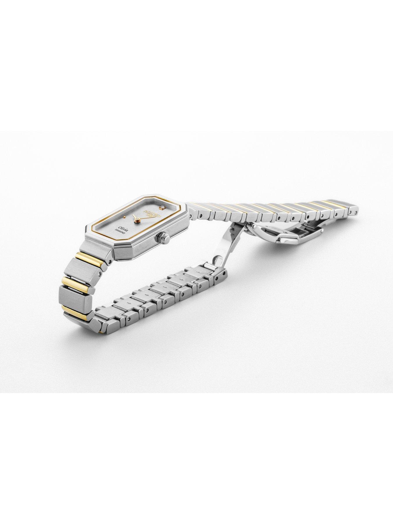  image of roamer-of-switzerland-roamer-olivia-diamond-silver-dial-gold-ip-bicolour-stainless-steel-octagonal-case