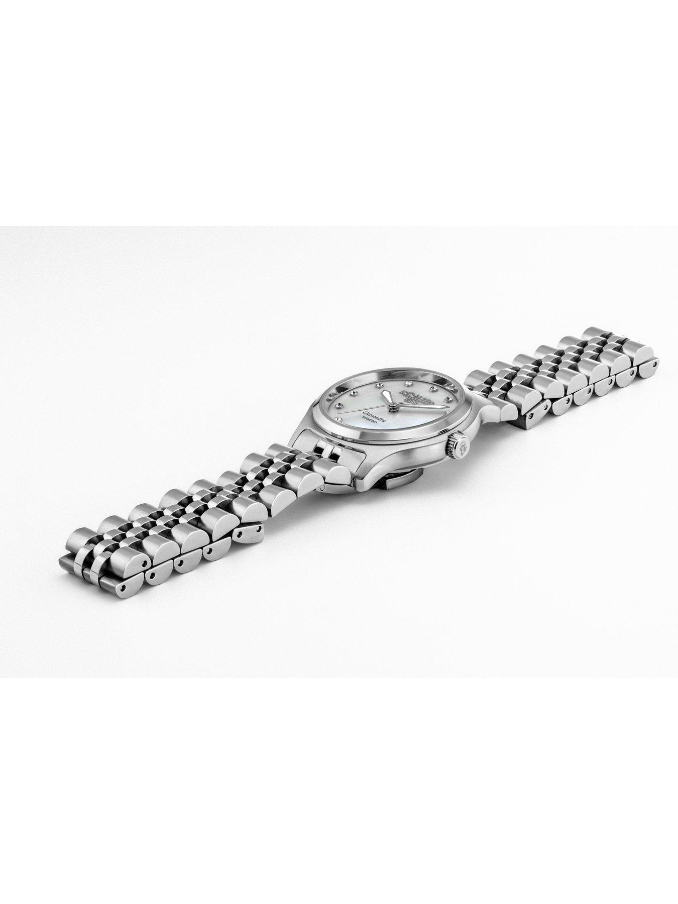  image of roamer-of-switzerland-roamer-cassandra-white-mop-diamond-dial-stainless-steel