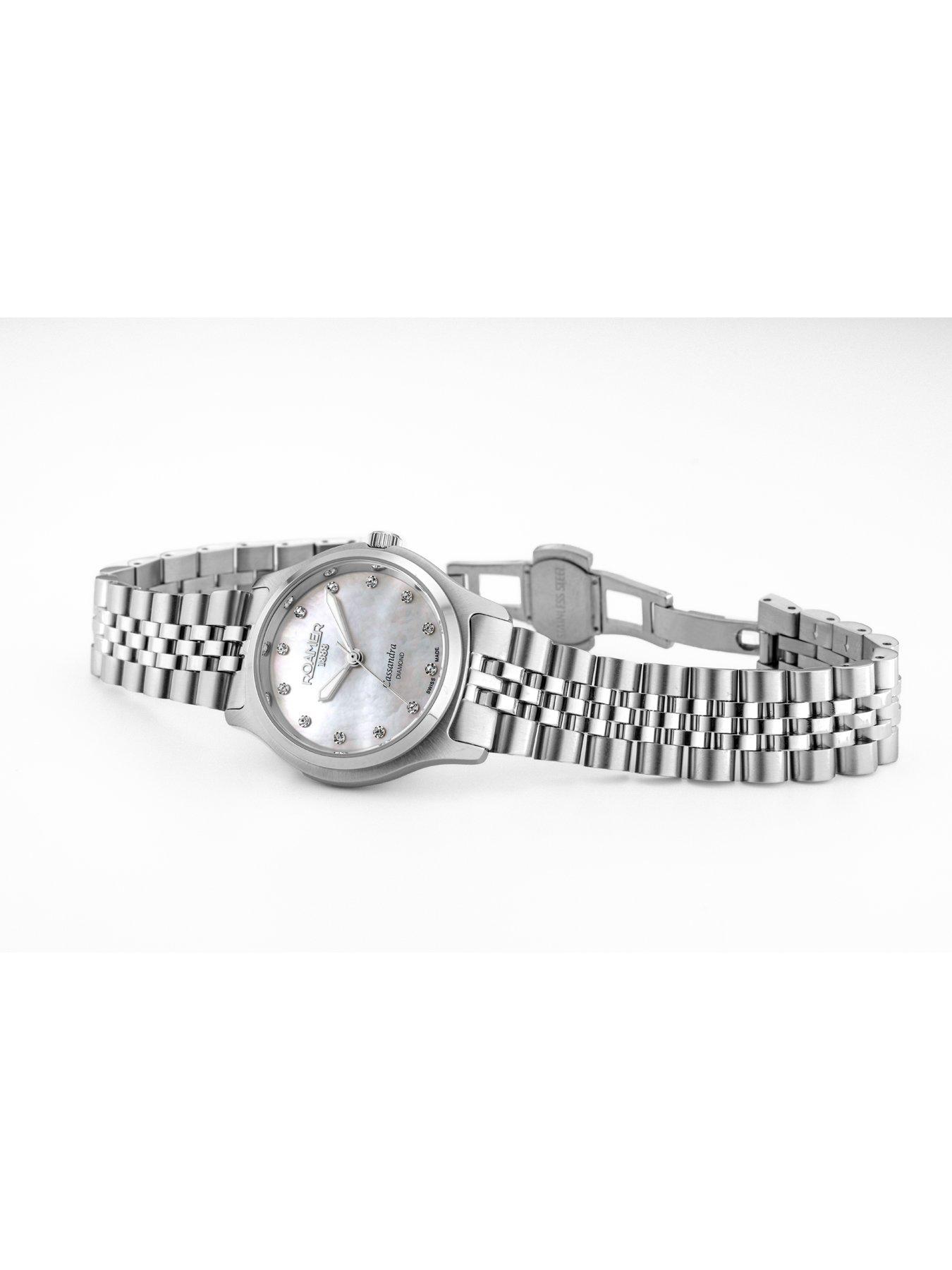  image of roamer-of-switzerland-roamer-cassandra-white-mop-diamond-dial-stainless-steel