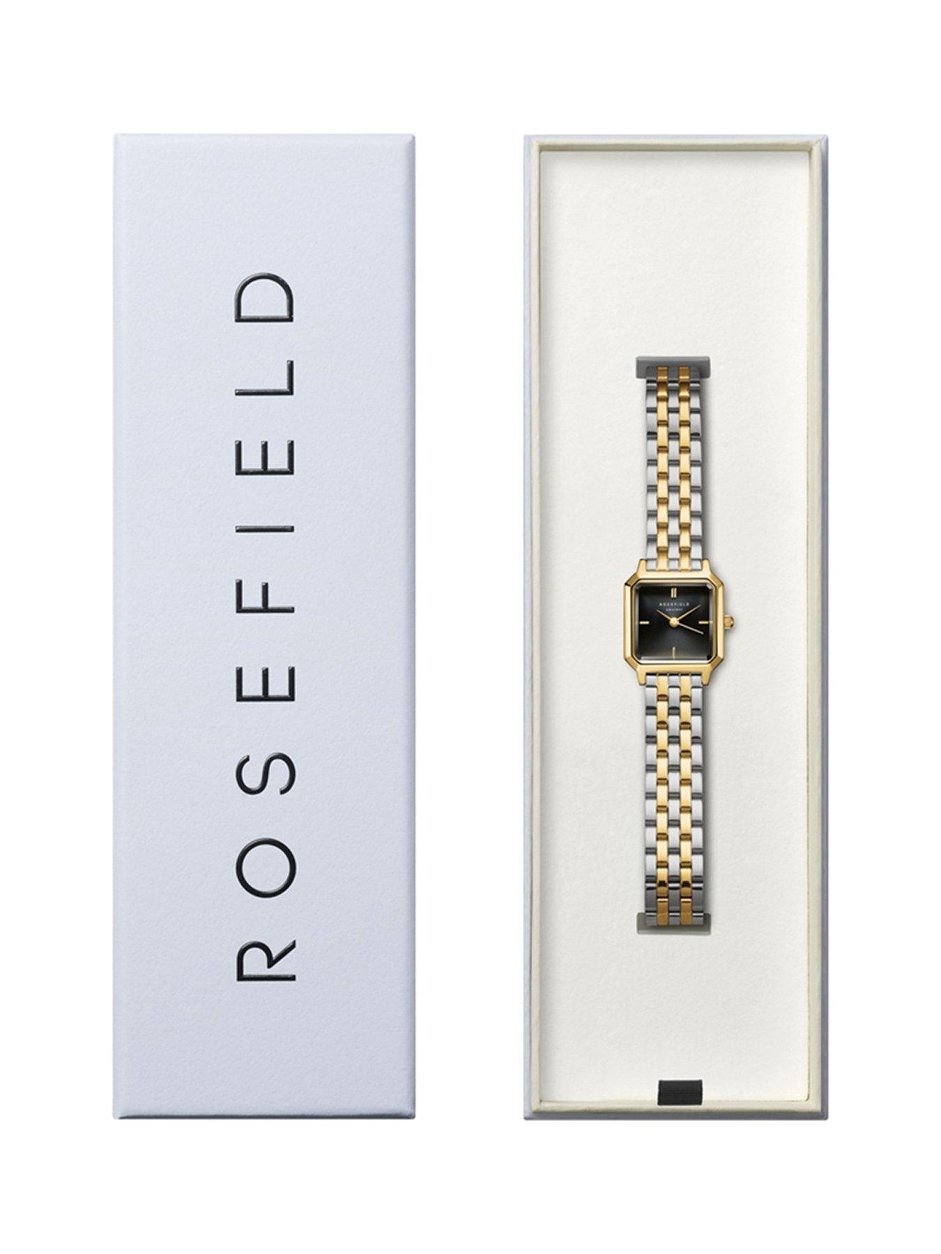  image of rosefield-gemme-black-dial-gold-ip-bicolour-stainless-steel-watchnbsp--multi