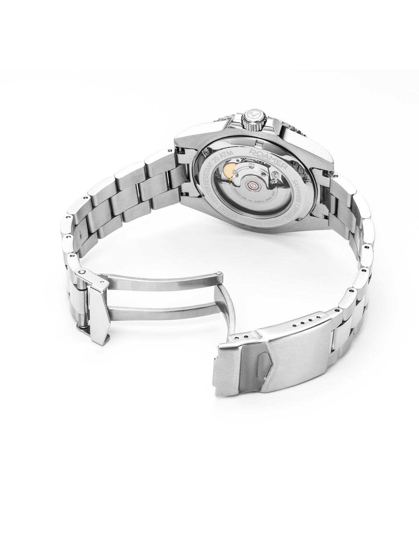  image of roamer-of-switzerland-roamer-premier-automatic-black-dial-stainless-steel-watch