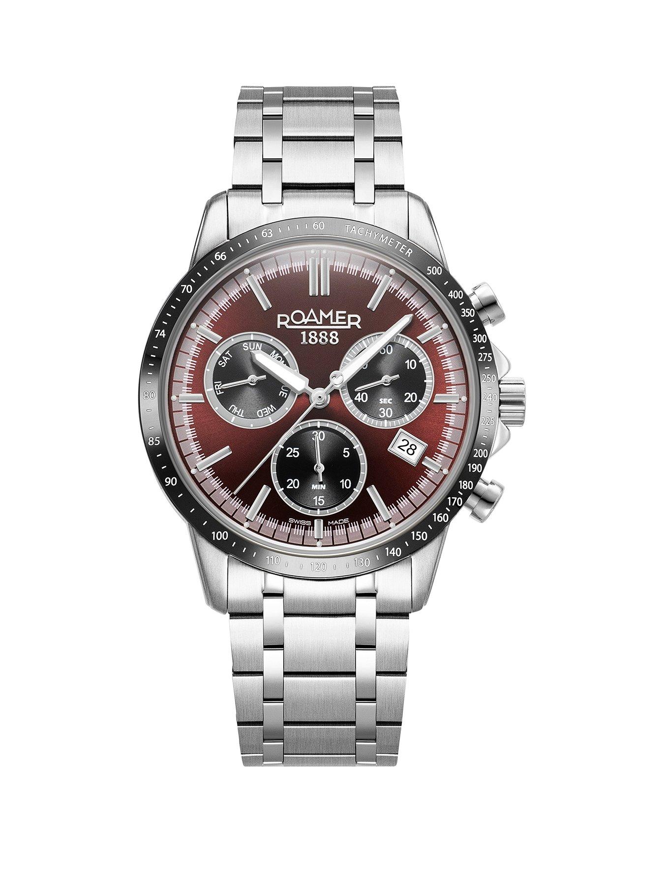  image of roamer-of-switzerland-roamer-mecury-chronograph-burgundy-dial-stainless-steel