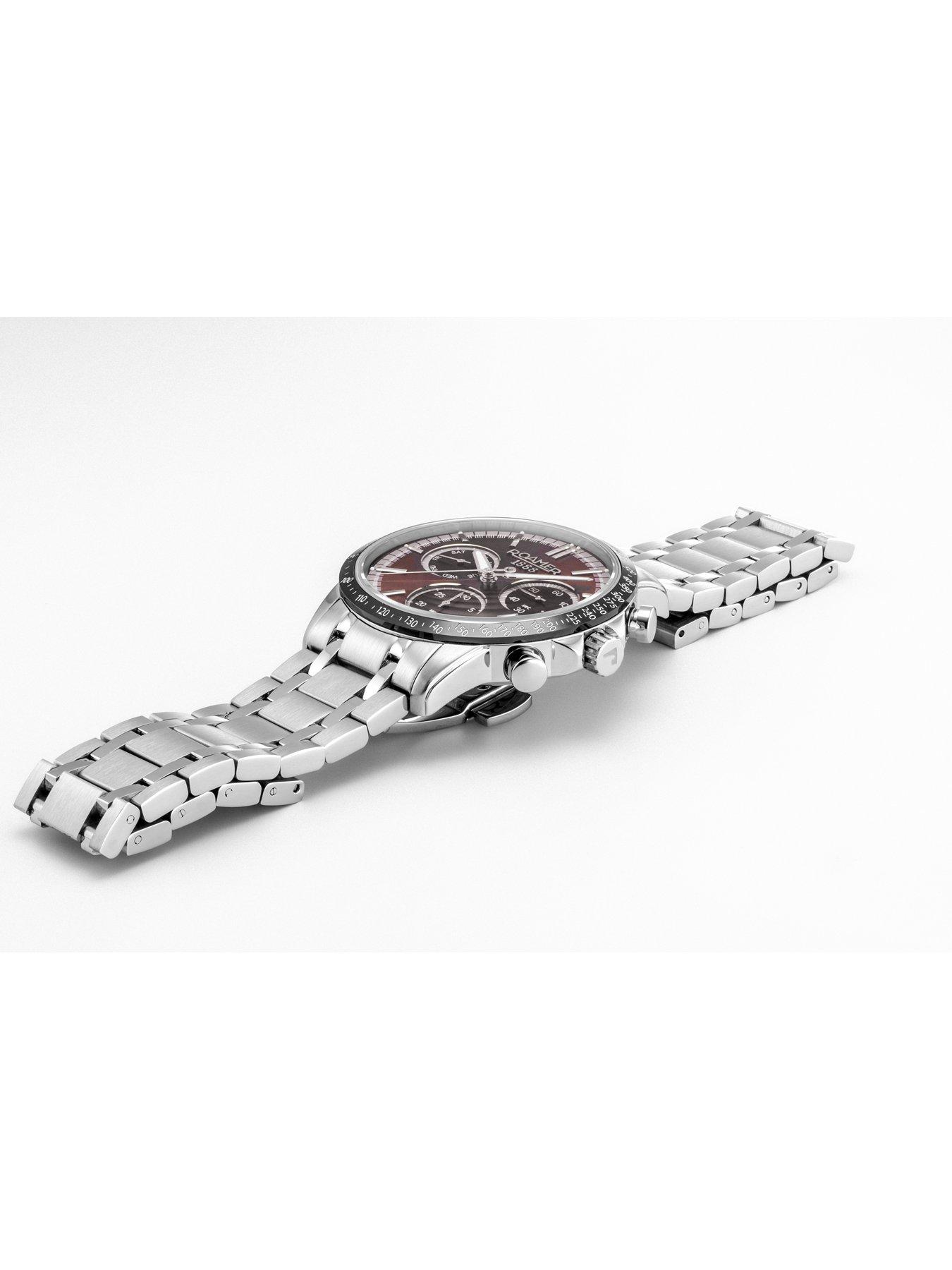  image of roamer-of-switzerland-roamer-mecury-chronograph-burgundy-dial-stainless-steel