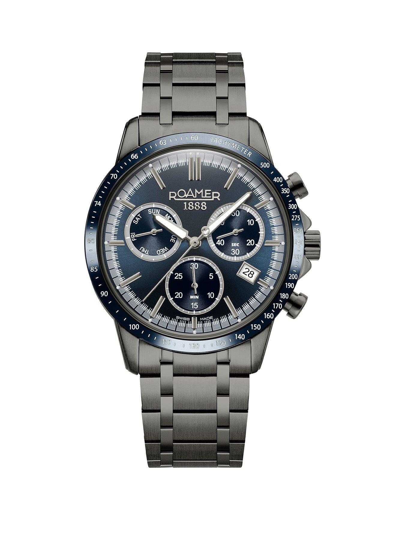  image of roamer-of-switzerland-roamer-mecury-chronograph-blue-dial-grey-ip-stainless-steel