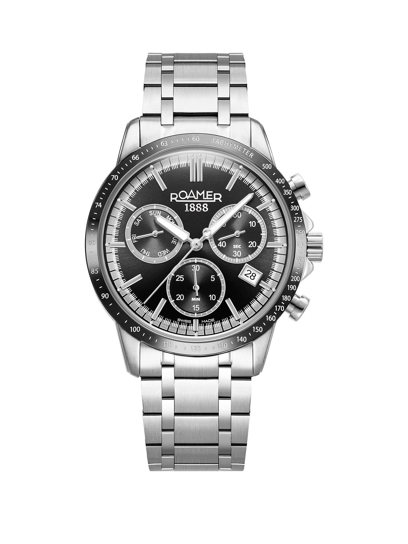 Roamer of Switzerland Roamer Mercury Chronograph Black Dial Stainless Steel Watch