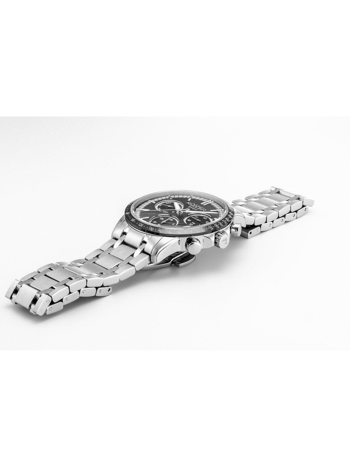  image of roamer-of-switzerland-roamer-mercury-chronograph-black-dial-stainless-steel-watch