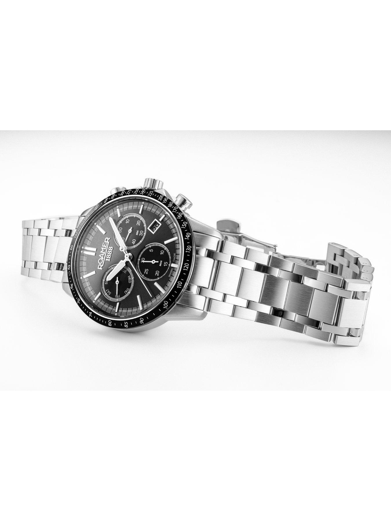  image of roamer-of-switzerland-roamer-mercury-chronograph-black-dial-stainless-steel-watch