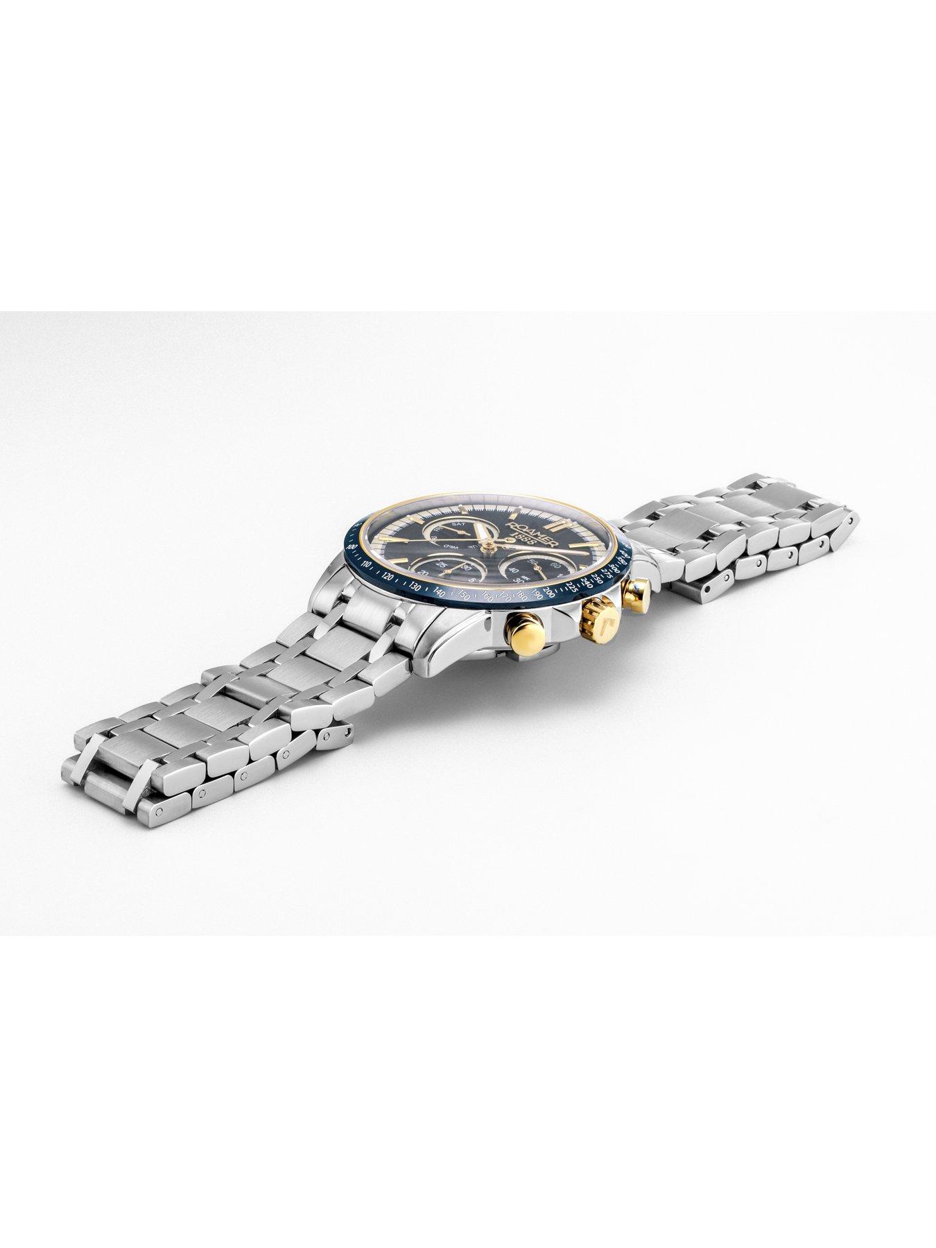  image of roamer-of-switzerland-mercury-chronograph-bluegold-dialnbspstainless-steel-watch