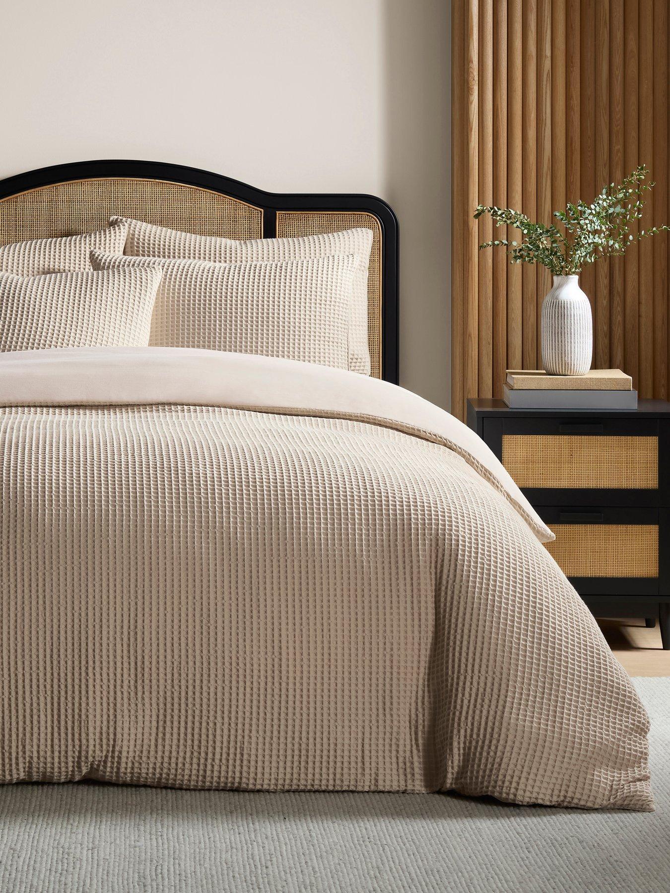 Dusk Portofino Waffle Duvet Set- Natural