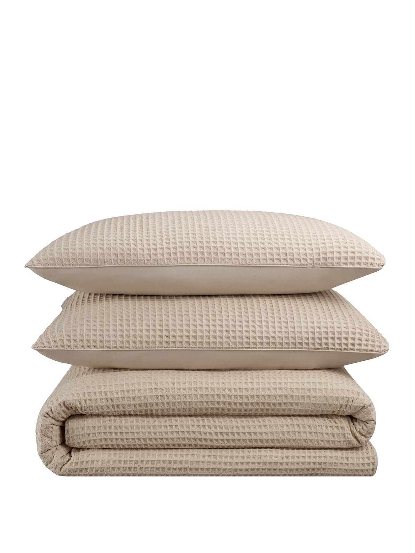 Image 2 of 4 of Dusk Portofino Waffle Duvet Cover - Natural