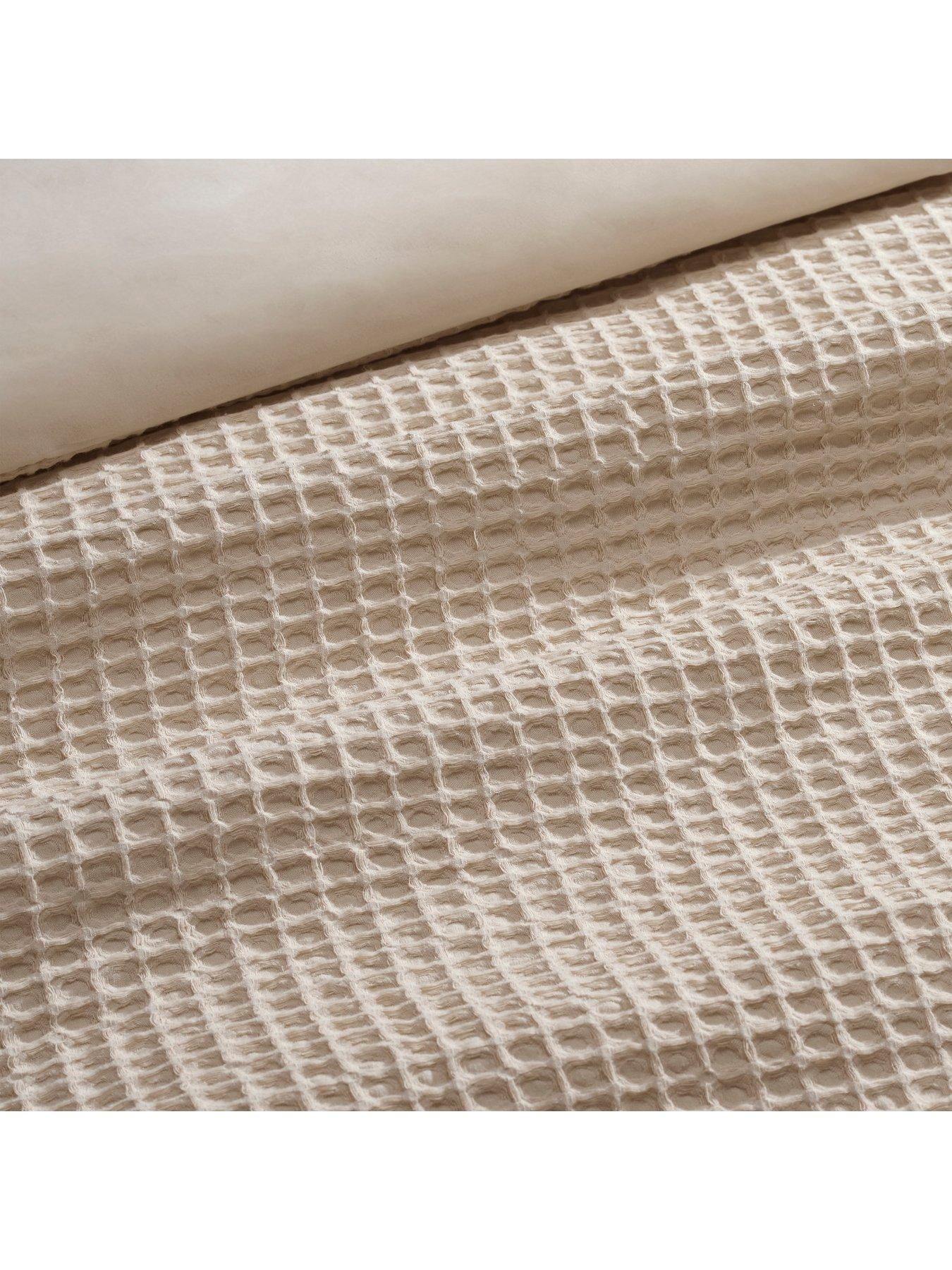 Image 3 of 4 of Dusk Portofino Waffle Duvet Cover - Natural