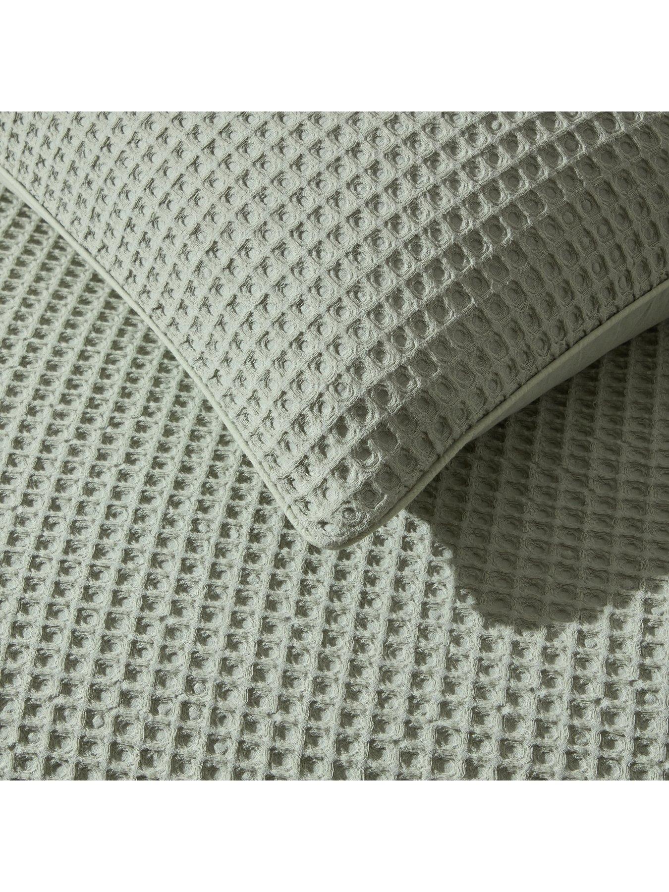  image of dusk-portofino-waffle-duvet-cover--sage