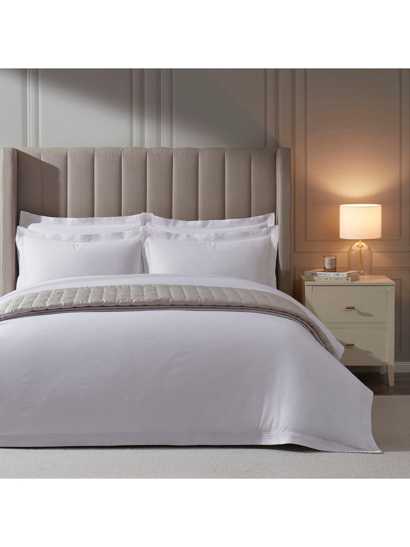  image of dusk-regent-double-marrow-stitch-400-thread-count-white-pillowcase-pair