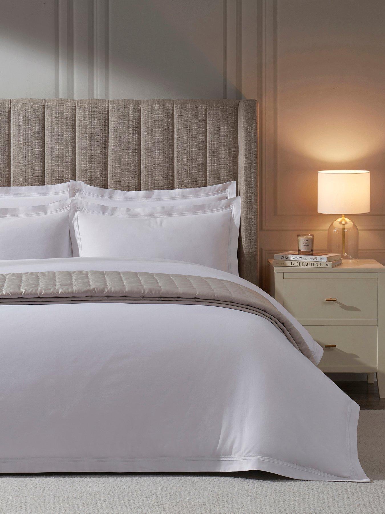 Dusk Regent Double Marrow Stitch 400 Thread Count Duvet Cover - White