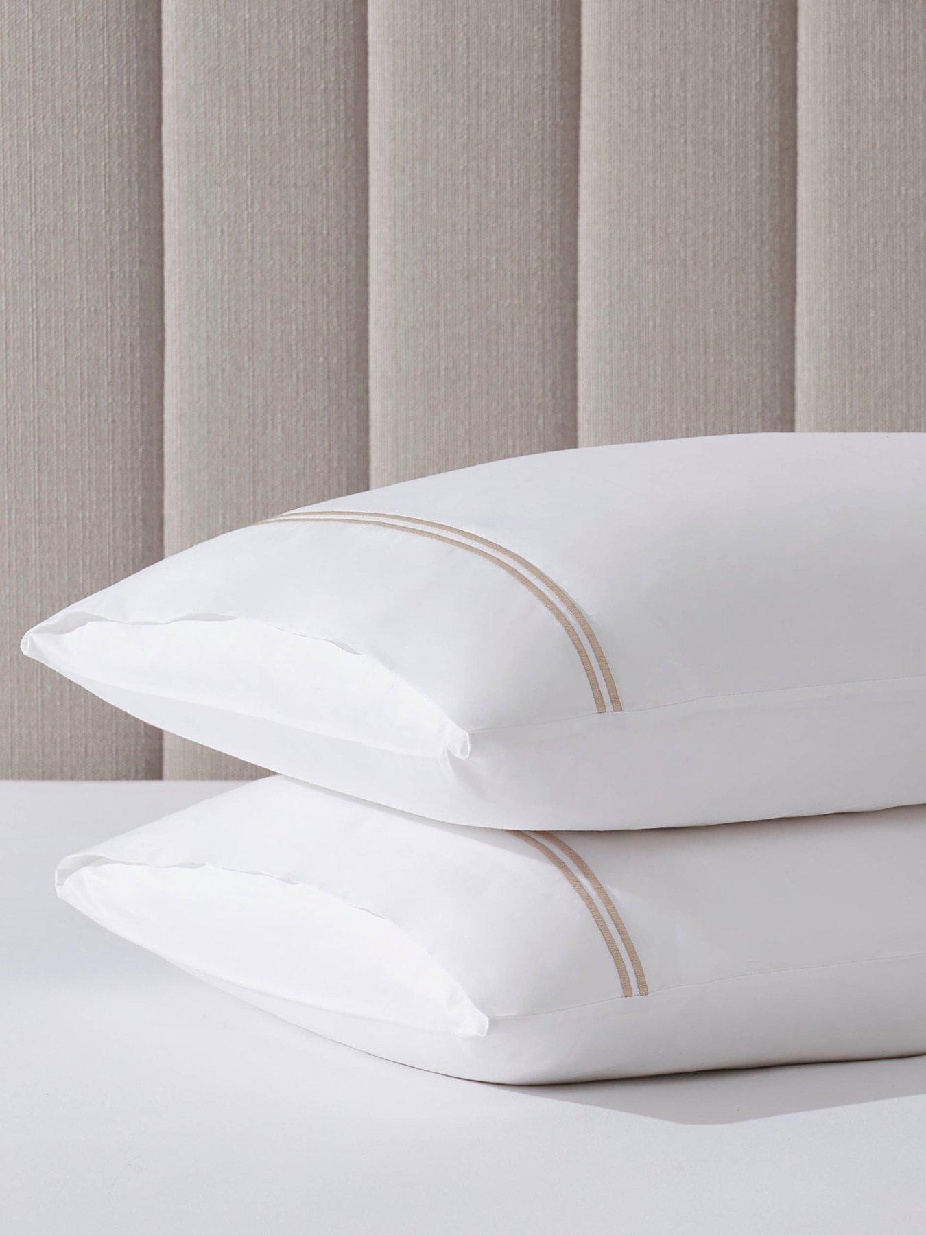  image of dusk-regent-double-marrow-stitch-400-thread-count-natural-pillowcase-pair
