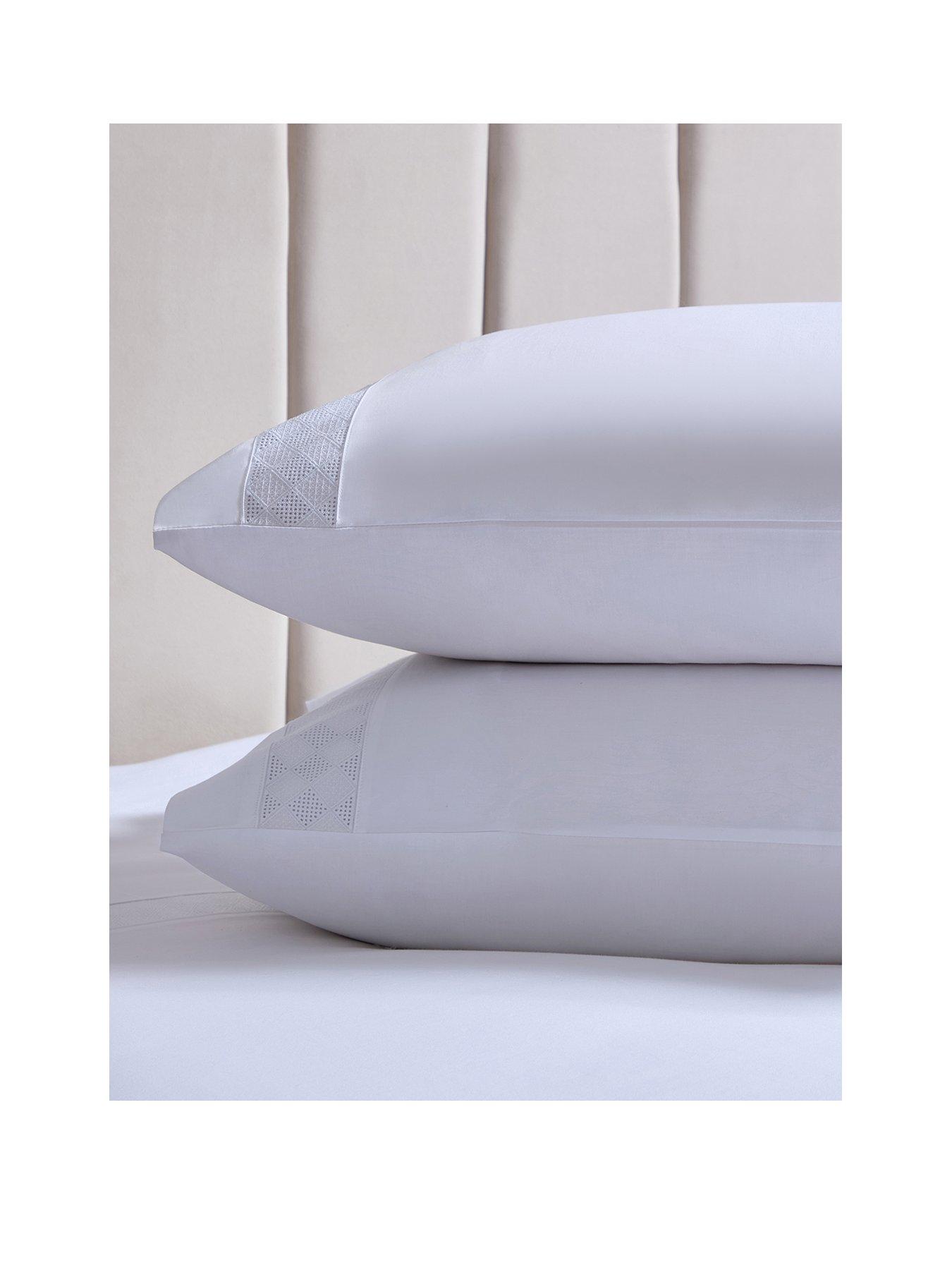  image of dusk-alma-lace-insert-sateen-300tc-white-standard-pillowcase-set--2-pack