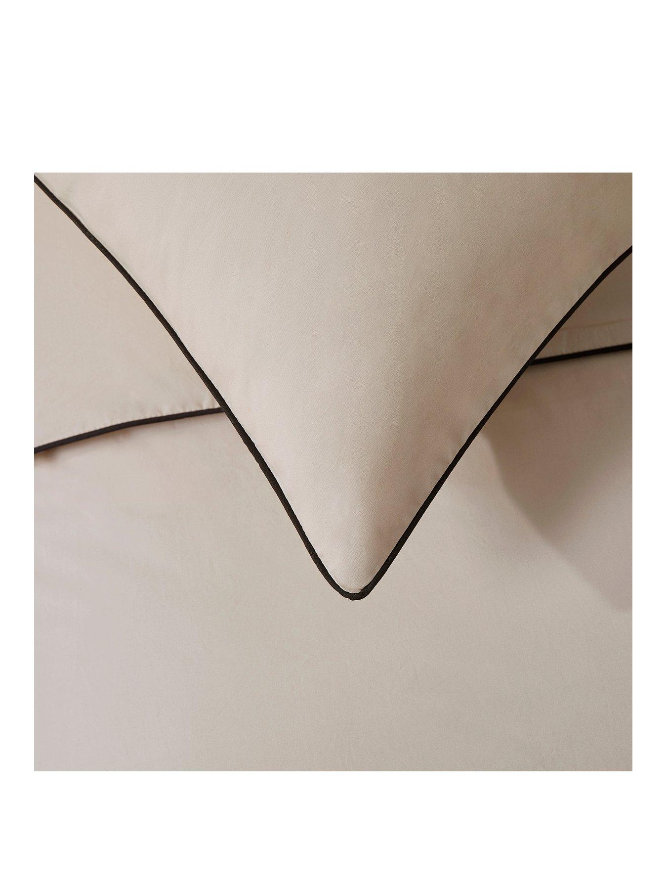 image of dusk-cambridge-piped-edge-classic-pillowcase-set--naturalblack-2-pack