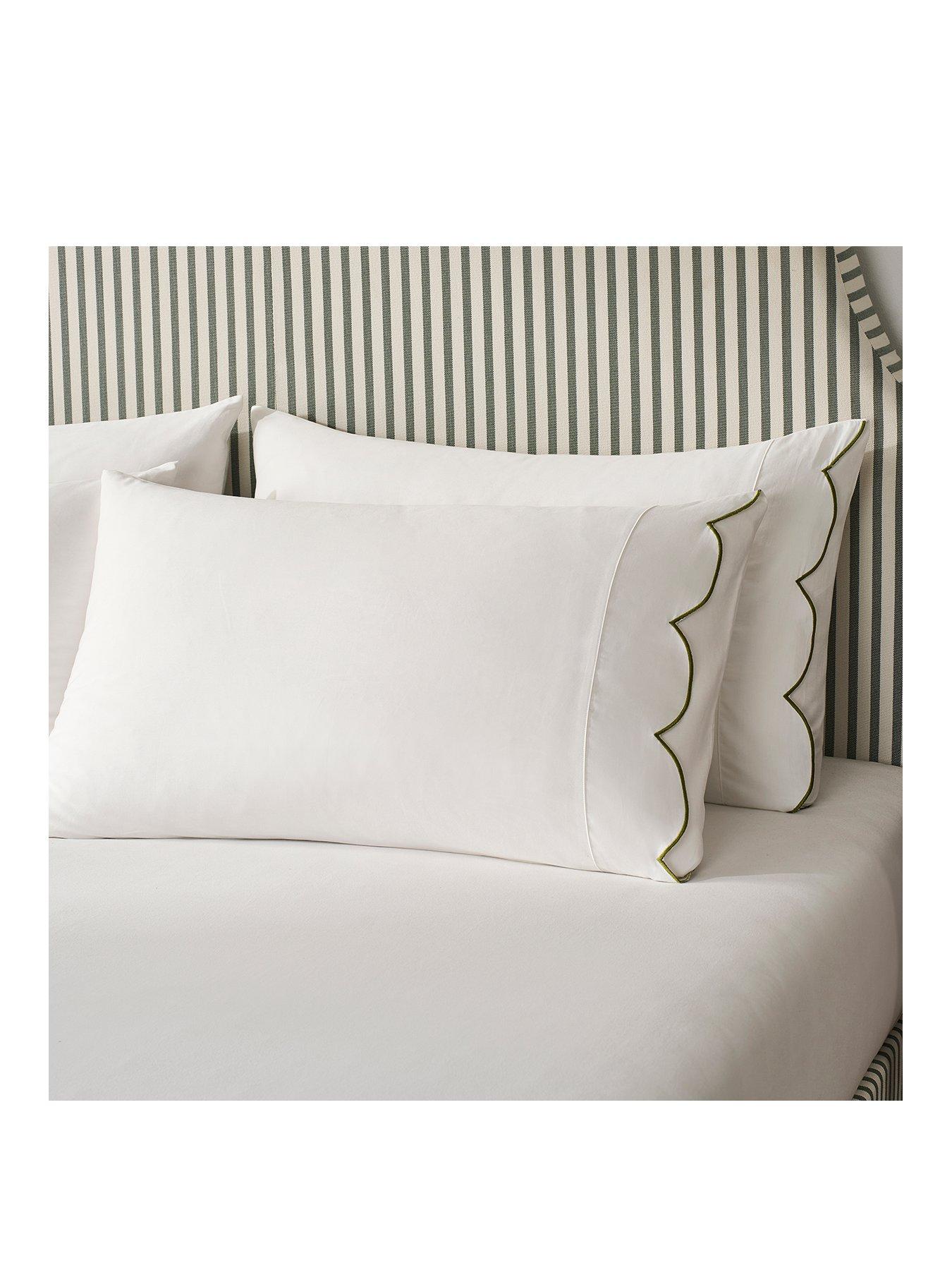  image of dusk-simone-scallop-embroidered-edge-classic-pillowcases--off-whiteolive