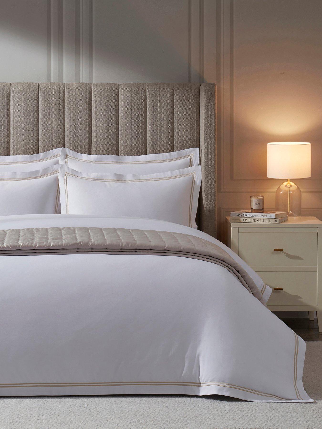 Dusk Regent Double Marrow Stitch 400 Thread Count Duvet Set- Natural