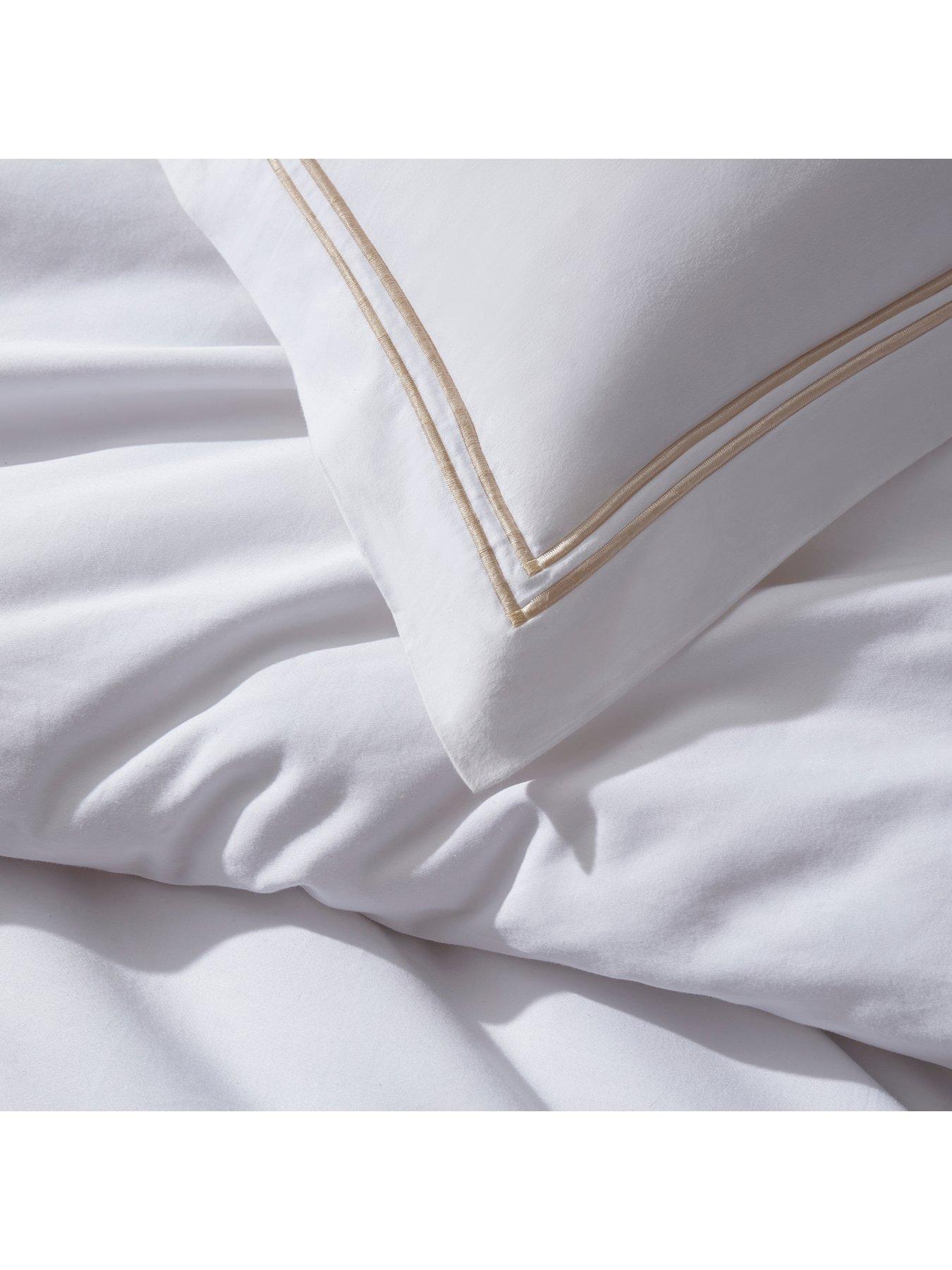 Image 3 of 3 of Dusk Regent Double Marrow Stitch 400 Thread Count Duvet Set- Natural