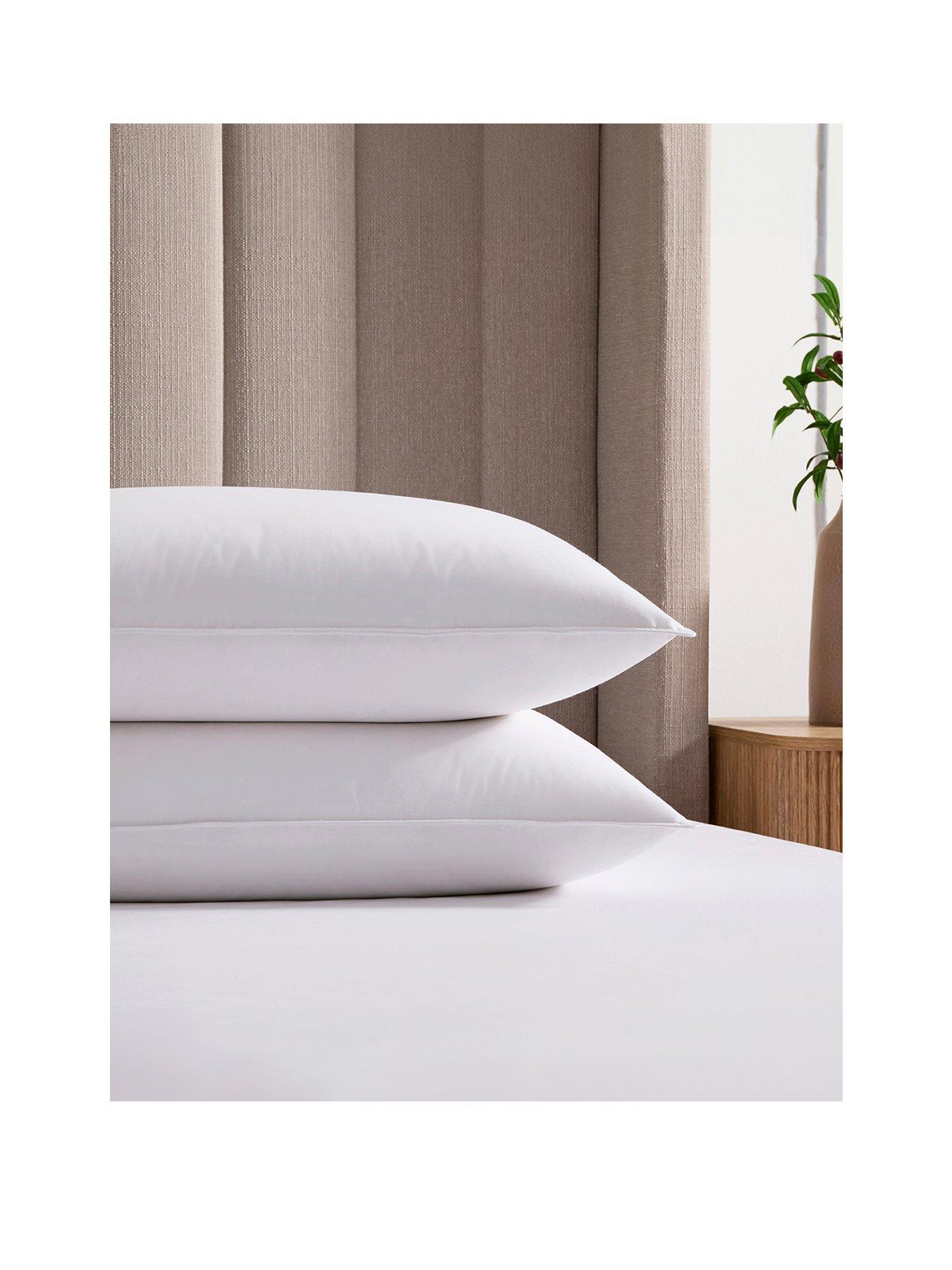 front image of dusk-goose-down-super-king-white-pillow