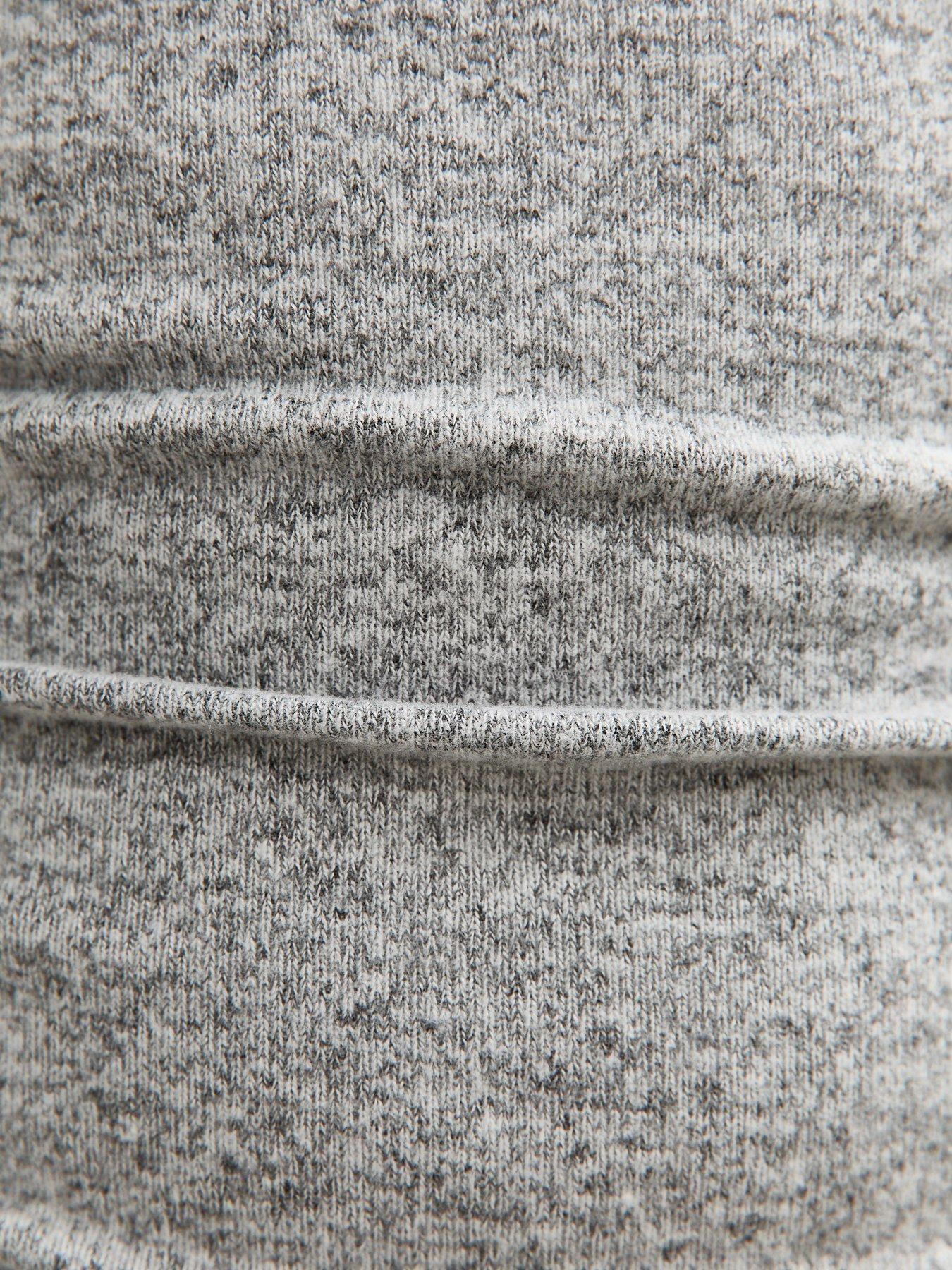  image of new-look-915-girls-marl-ruched-slash-neck-mini-dress-grey