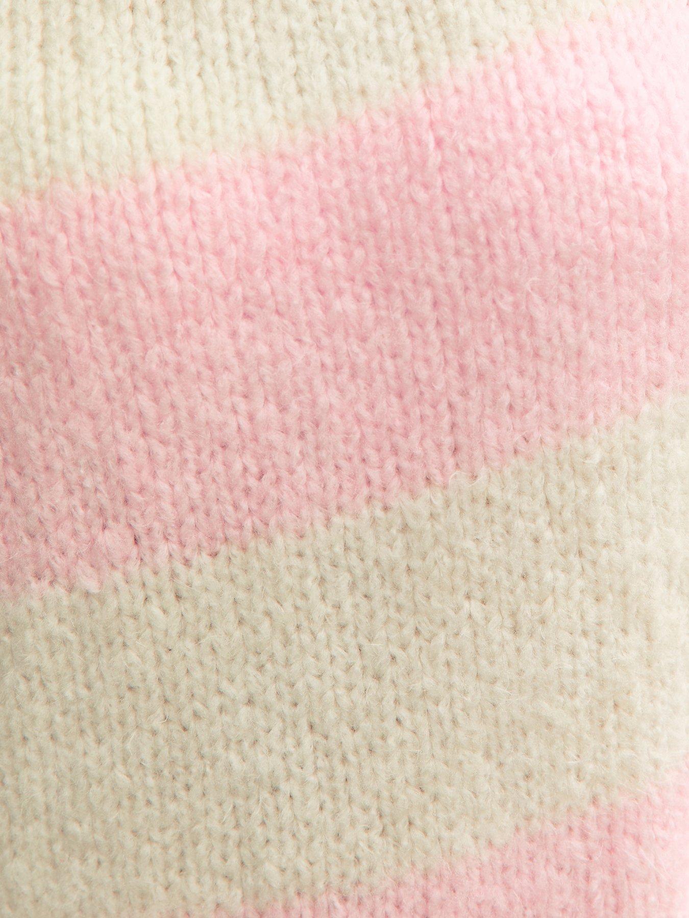  image of new-look-915-girls-striped-slash-neck-jumper-pink
