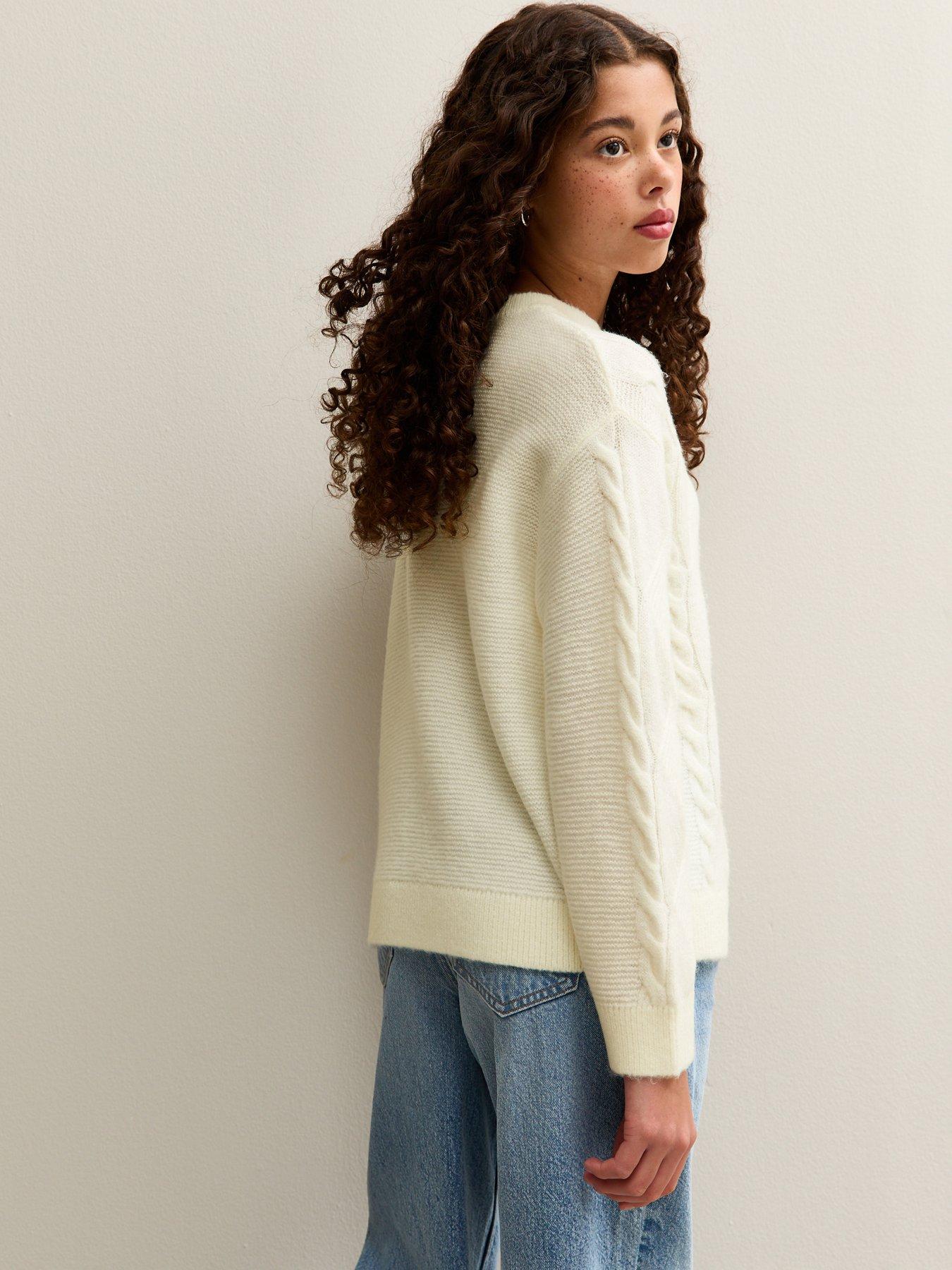 Image 2 of 5 of New Look 915 Girls Chunky Cable Knit Jumper - Cream