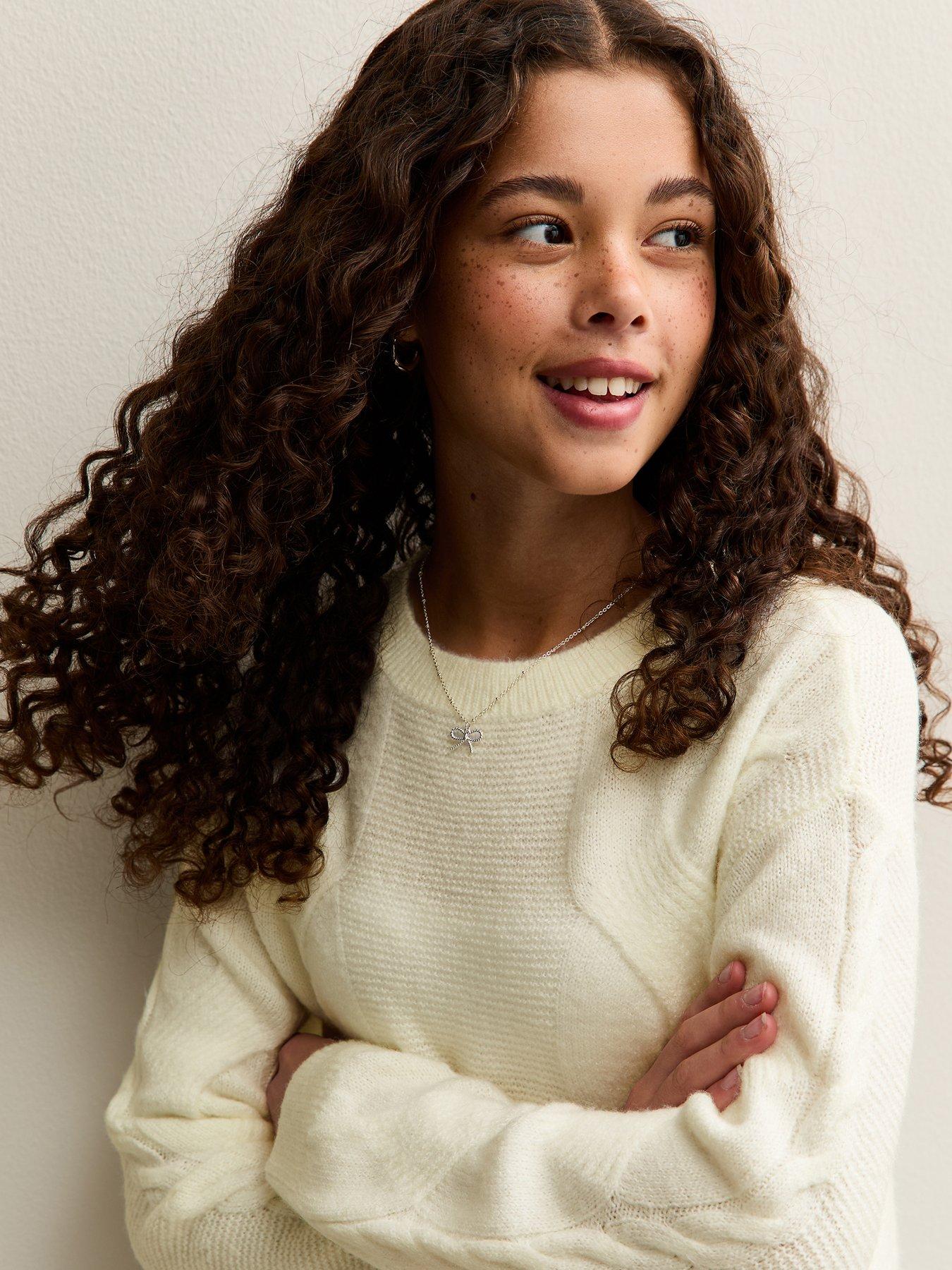 Image 4 of 5 of New Look 915 Girls Chunky Cable Knit Jumper - Cream