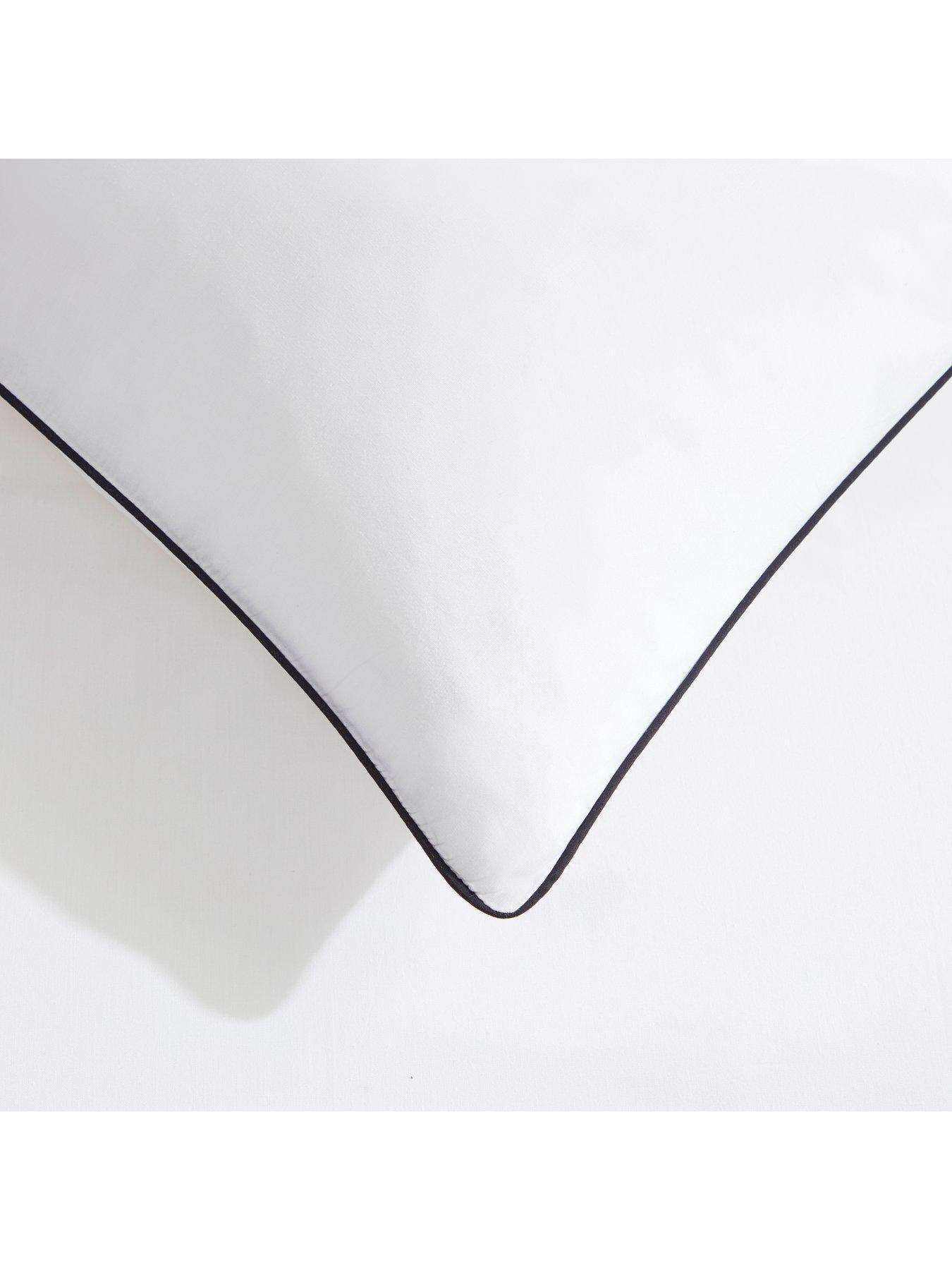  image of dusk-cambridge-piped-edge-duvet-cover-whiteblack