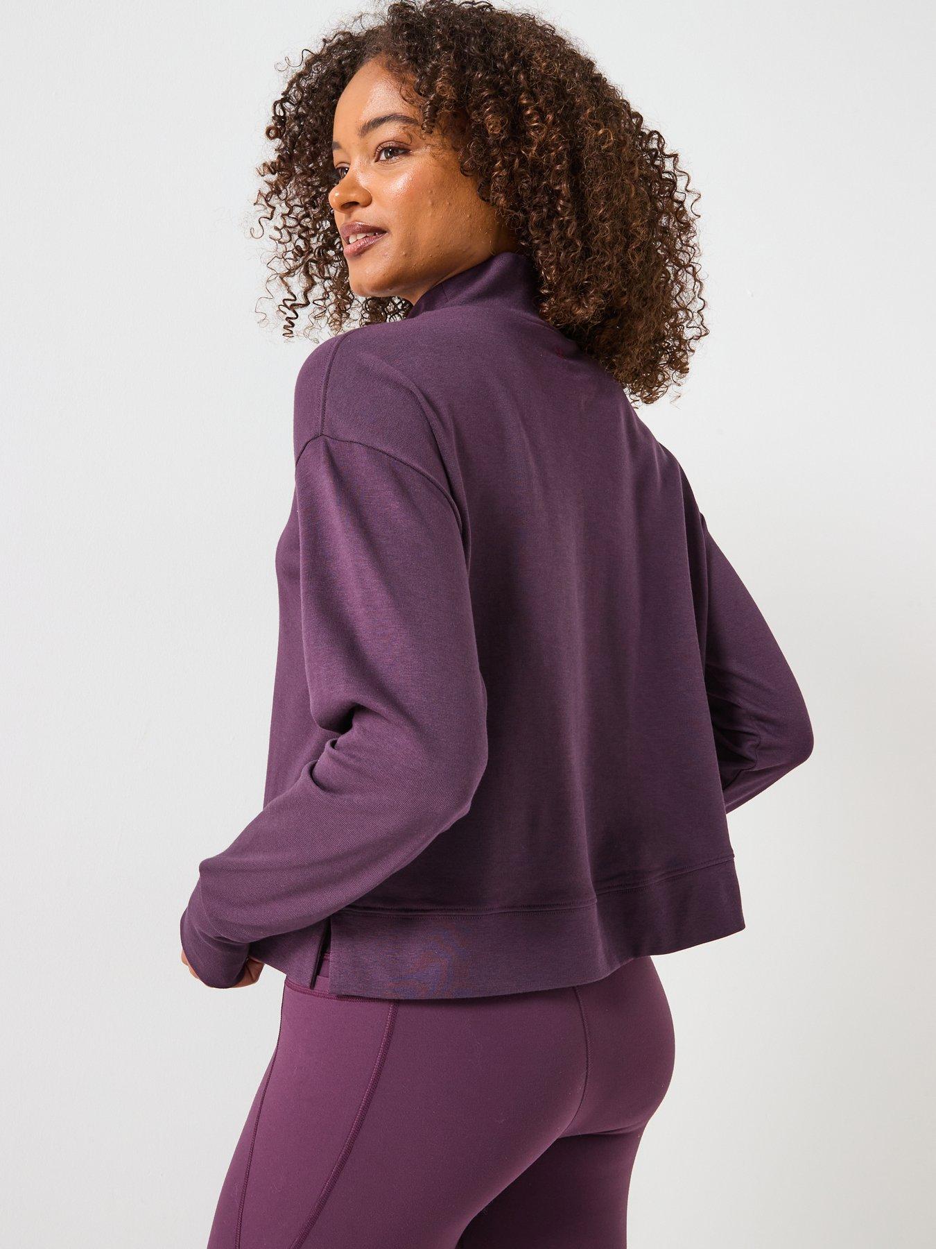 Image 2 of 6 of Sweaty Betty Womens Training After Class Funnel Neck Sweatshirt - Purple
