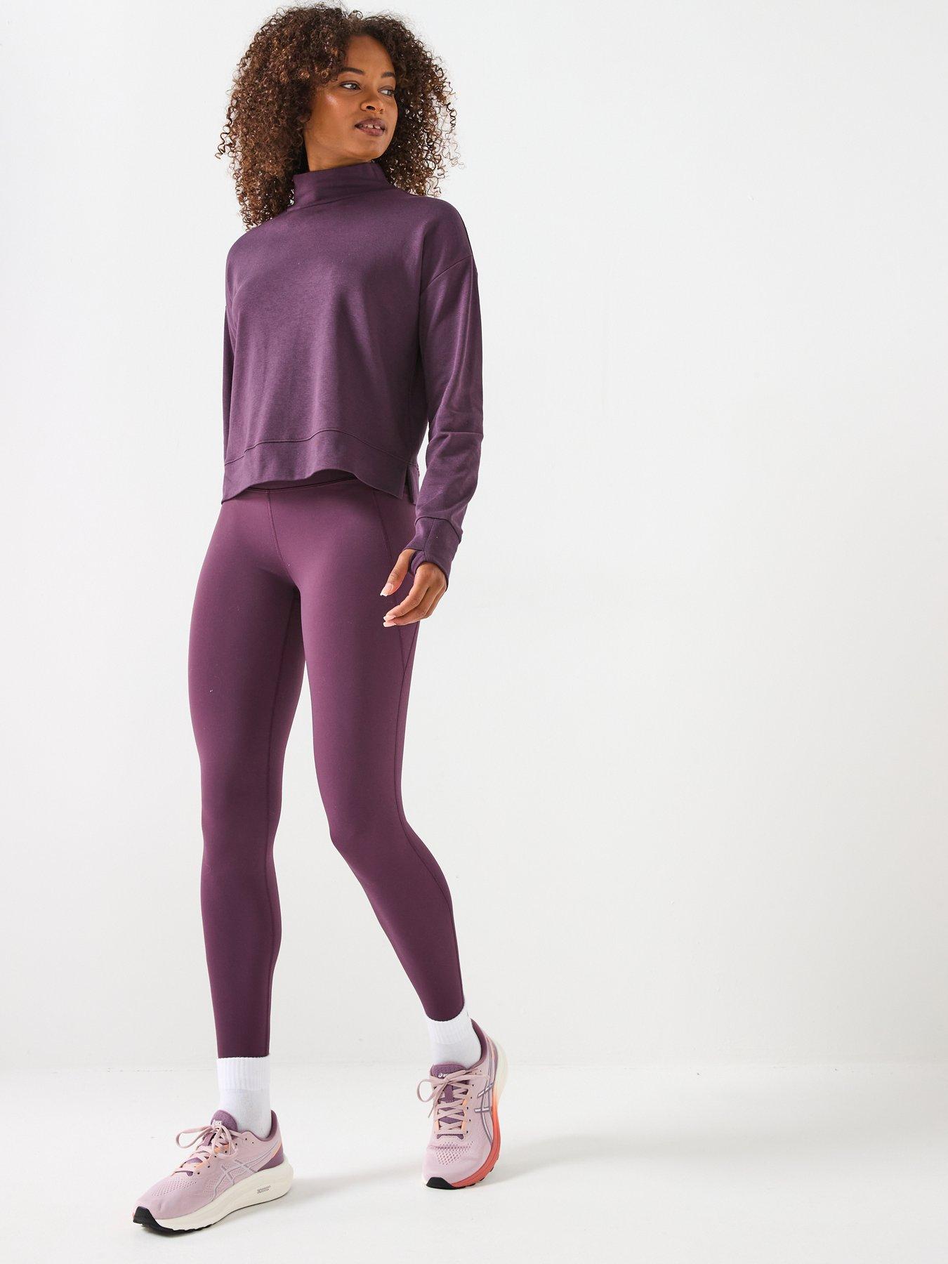 Image 3 of 6 of Sweaty Betty Womens Training After Class Funnel Neck Sweatshirt - Purple