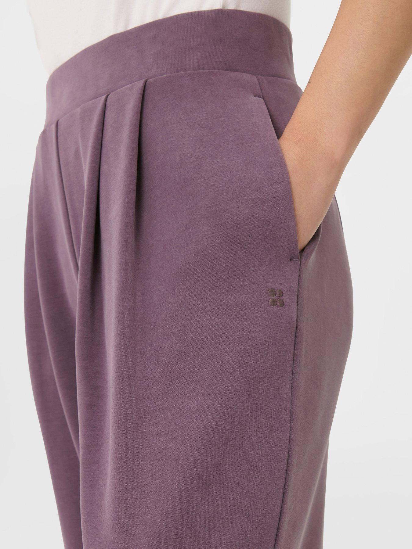 Image 4 of 4 of Sweaty Betty Womens Training Sand Wash Wide Leg Trouser - Purple