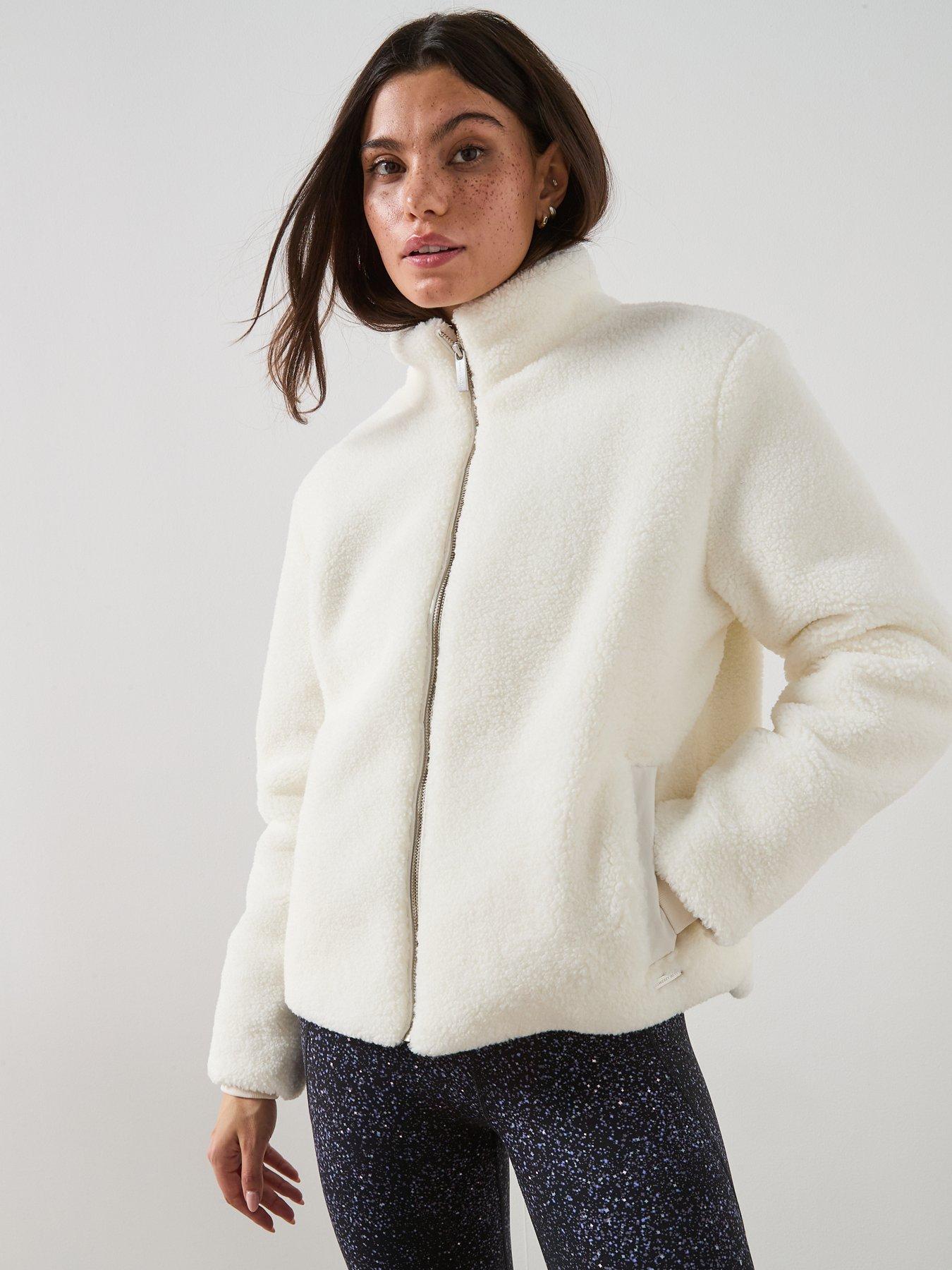 Sweaty Betty Womens Training Sherpa Zip Up Jacket - White