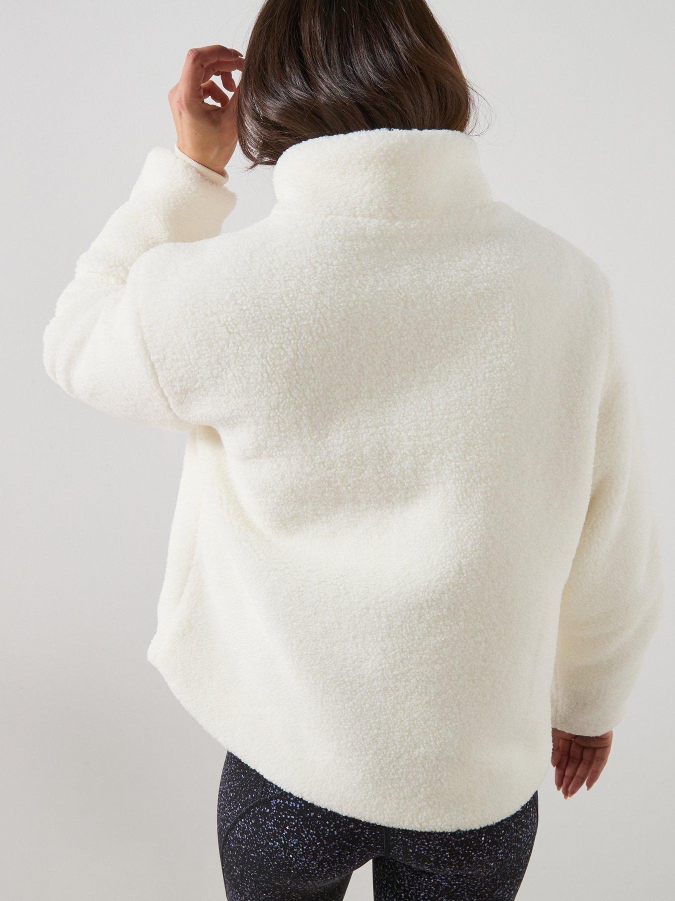 Sweaty Betty Womens Training Sherpa Zip Up Jacket - White